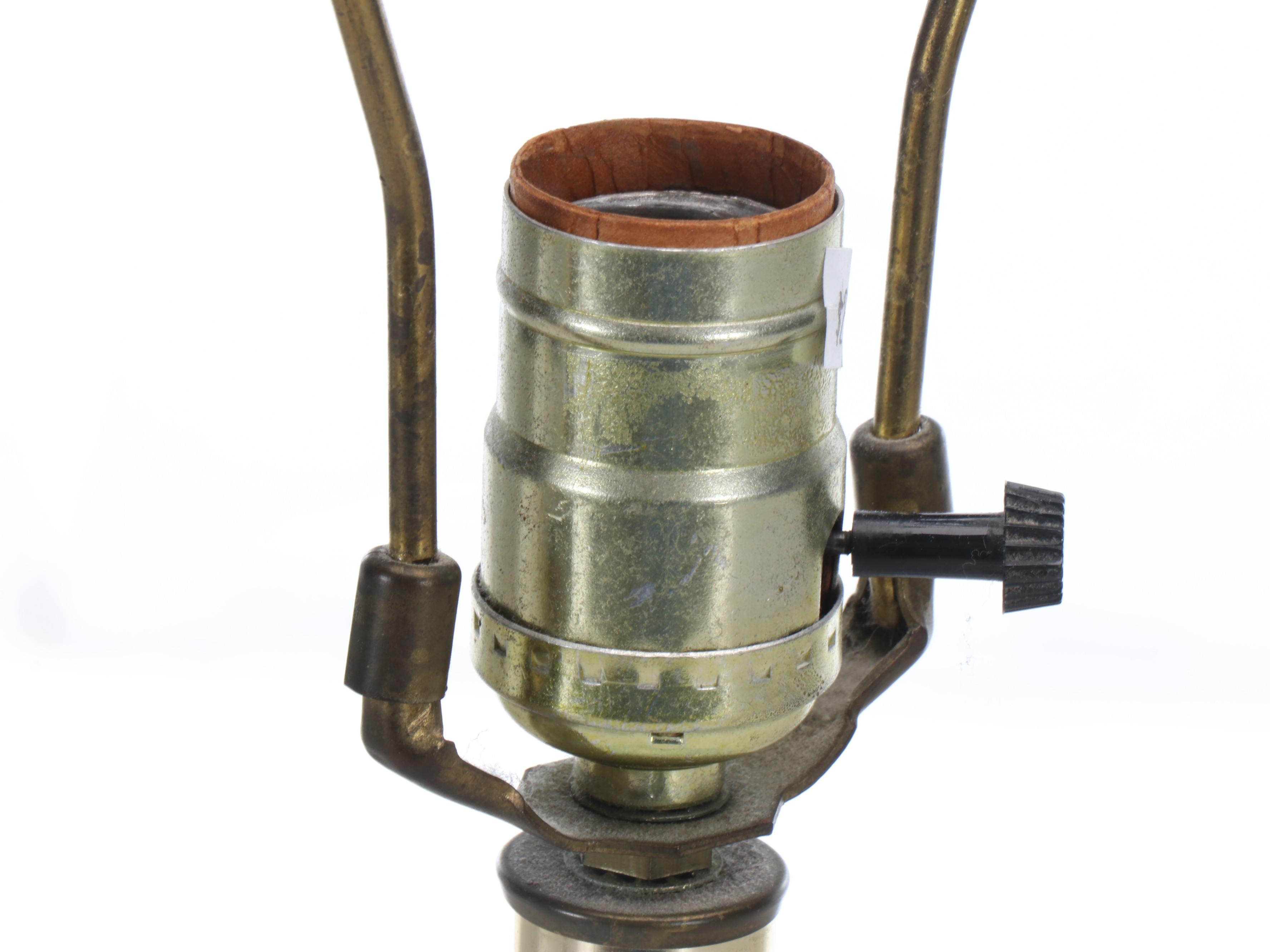 Chinese Floral Blue and White Porcelain Ginger Jar Table Lamp with Bell Shade