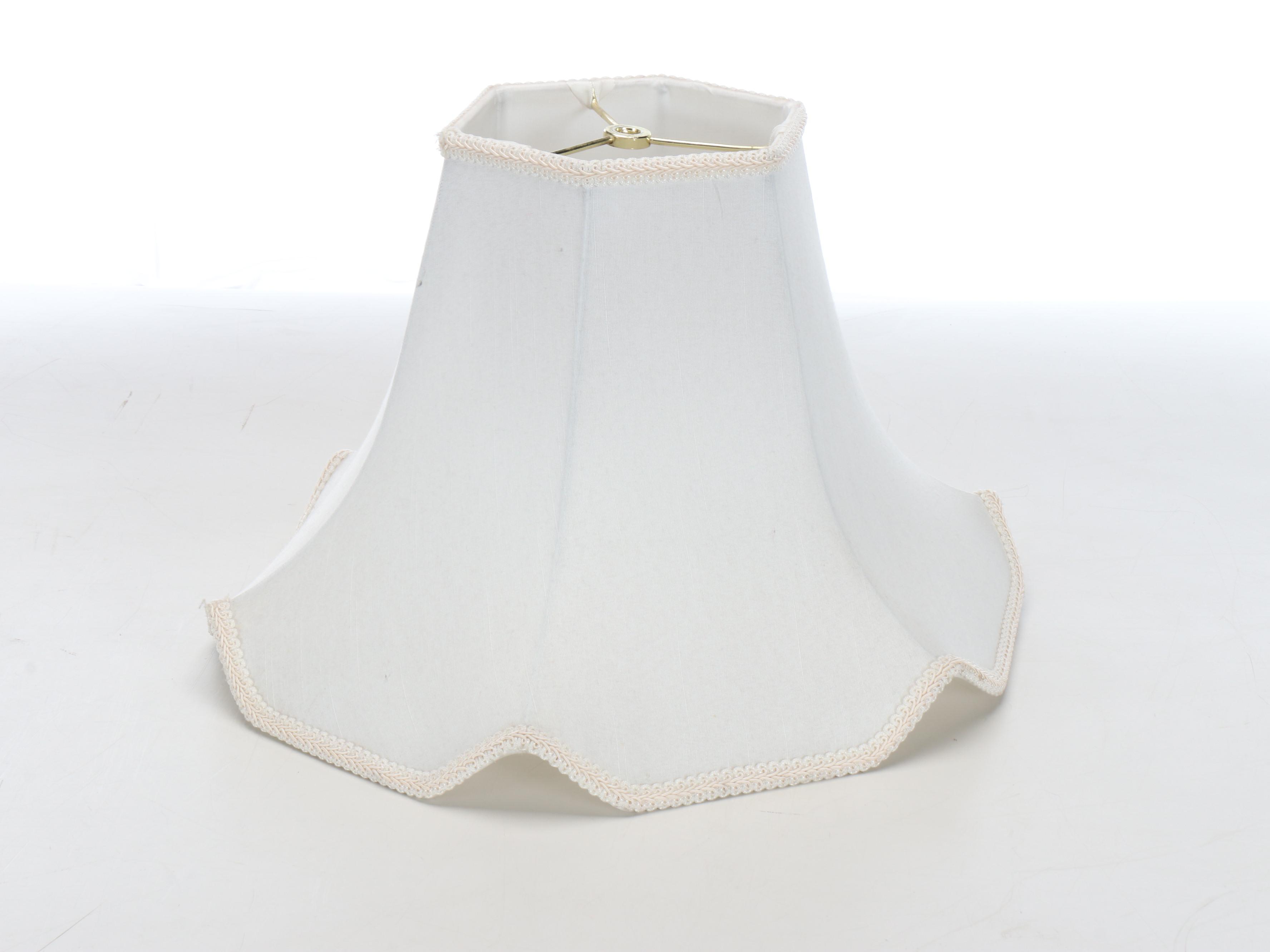 Chinese Floral Blue and White Porcelain Ginger Jar Table Lamp with Bell Shade