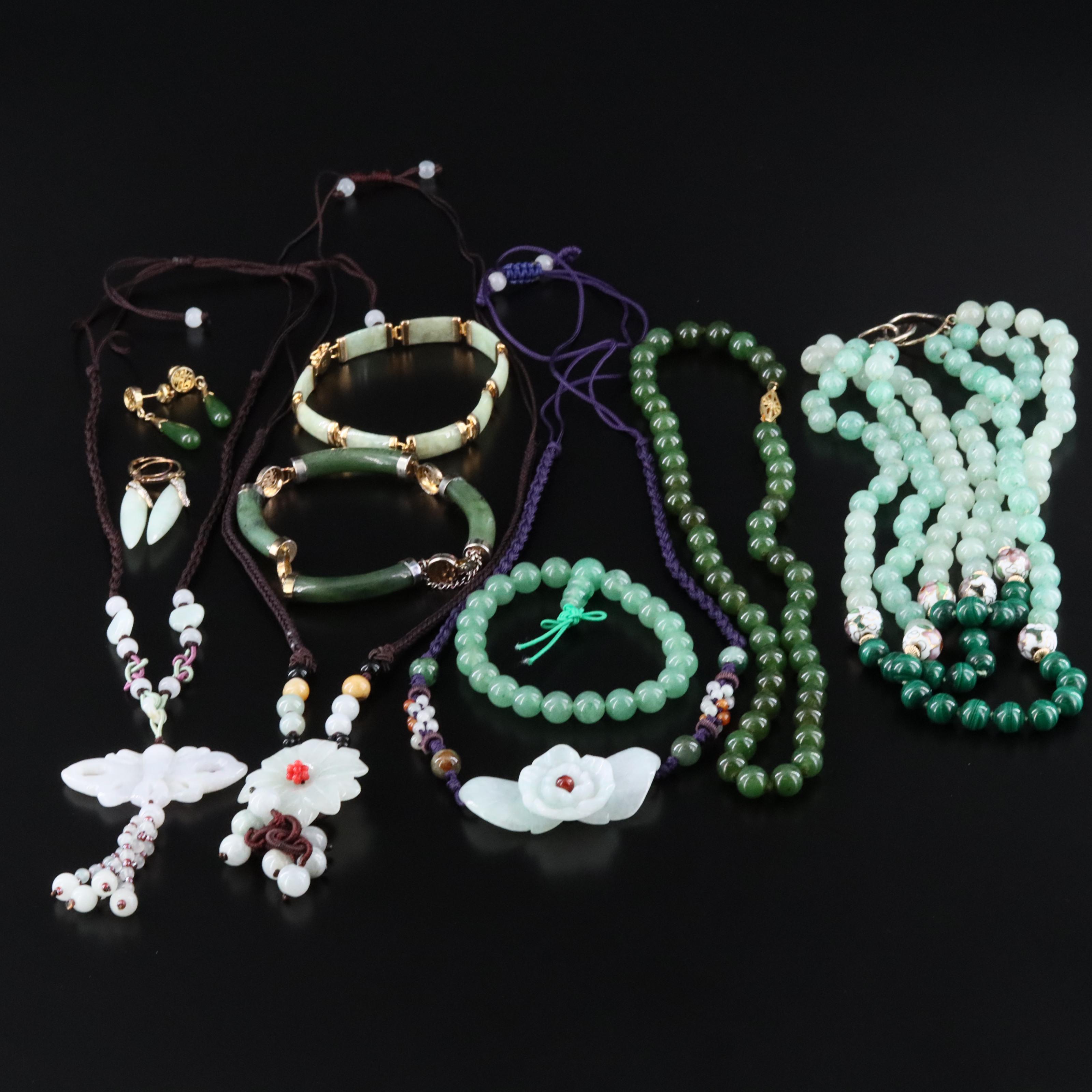 Jadeite, Aventurine and Malachite Featured in Jewelry Collection