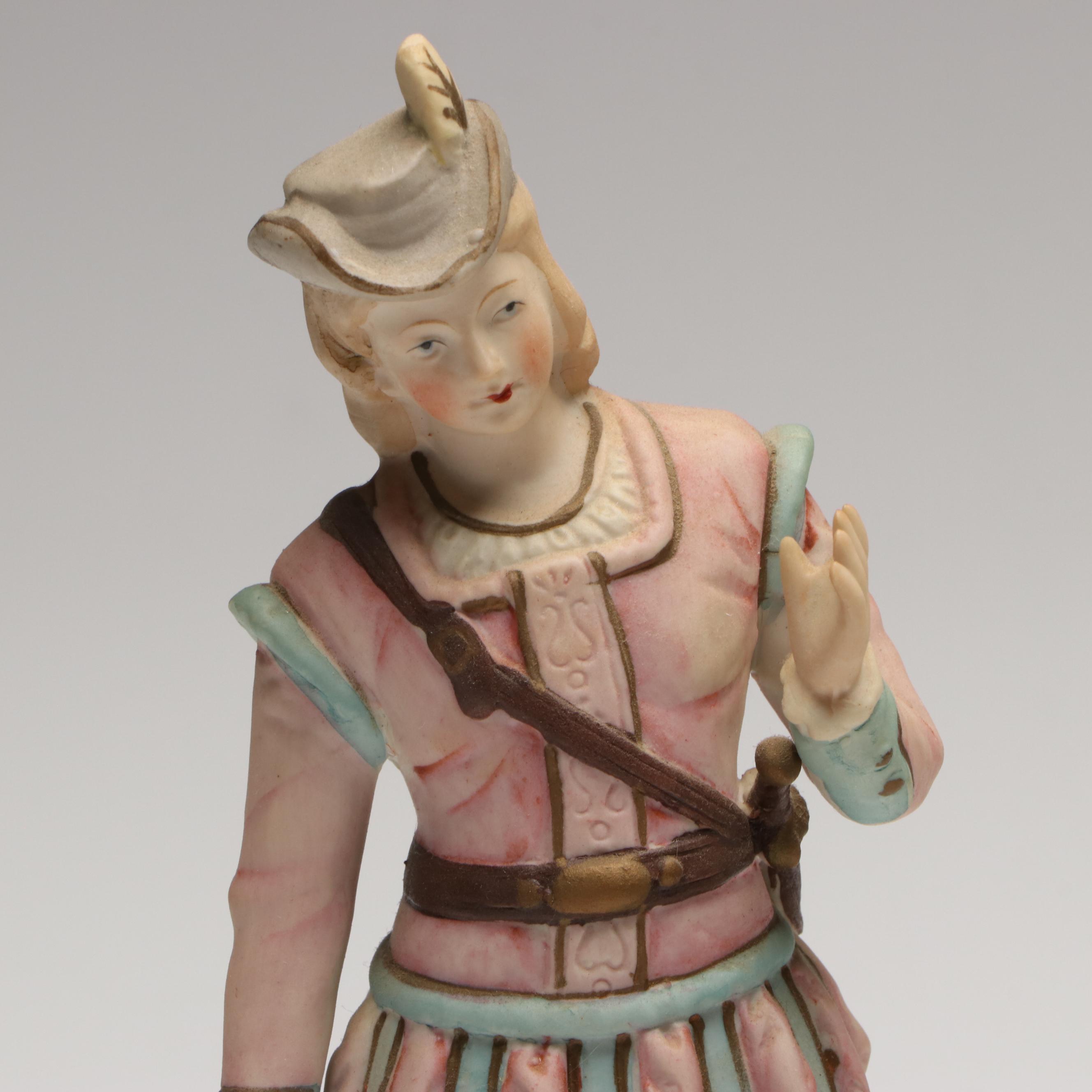 Victorian Style Hand-Painted Bisque Porcelain Figurines