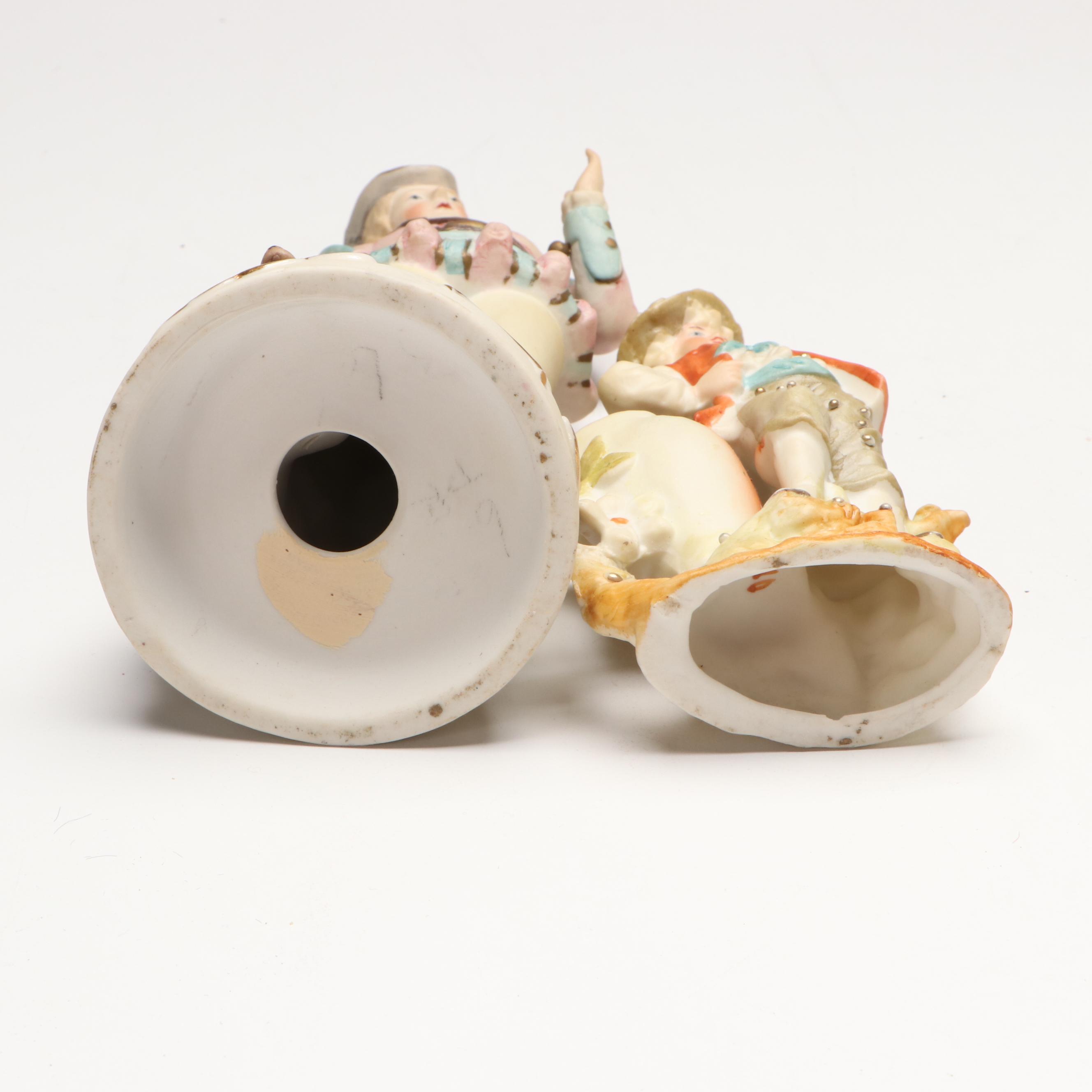 Victorian Style Hand-Painted Bisque Porcelain Figurines