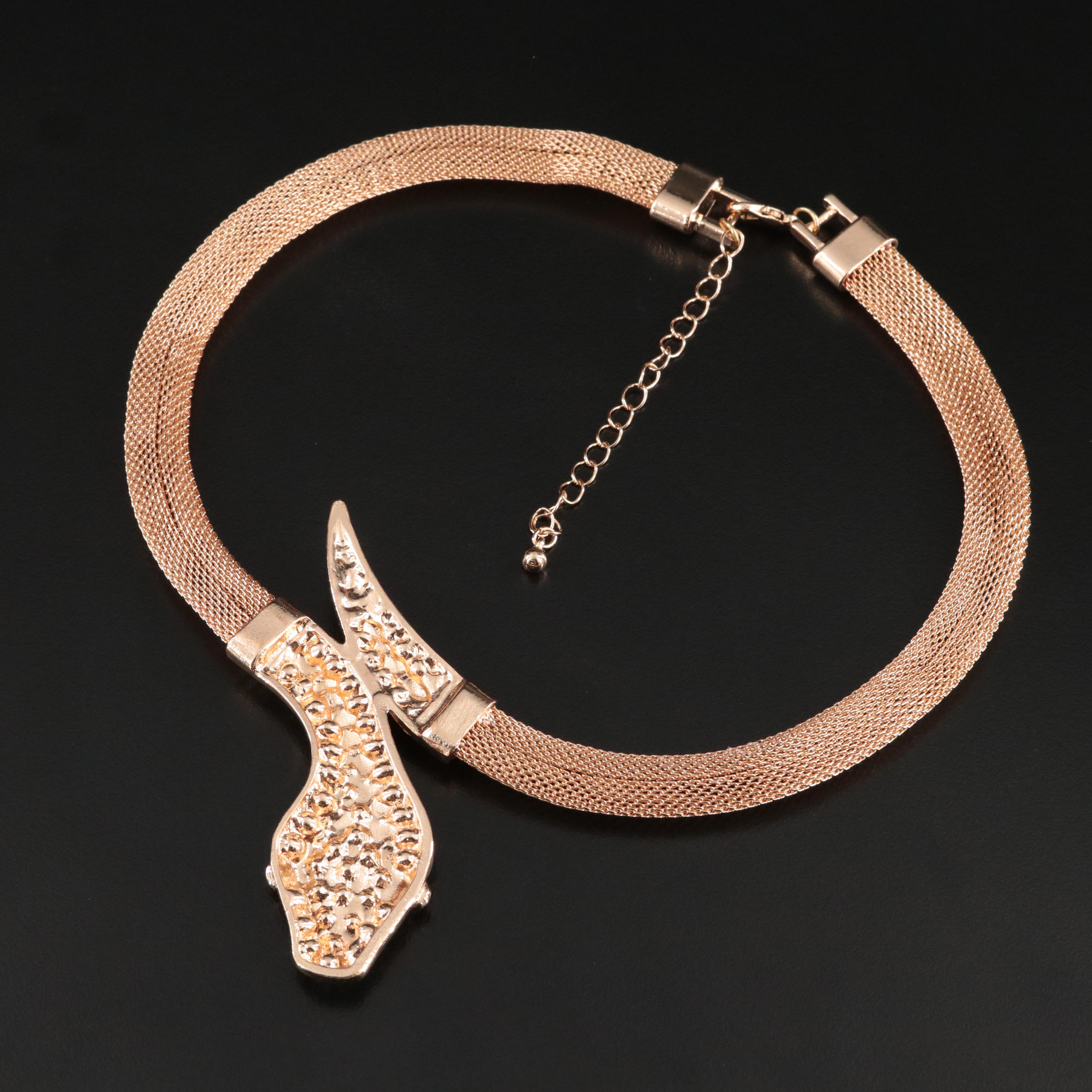 Rhinestone Snake Wrap Necklace