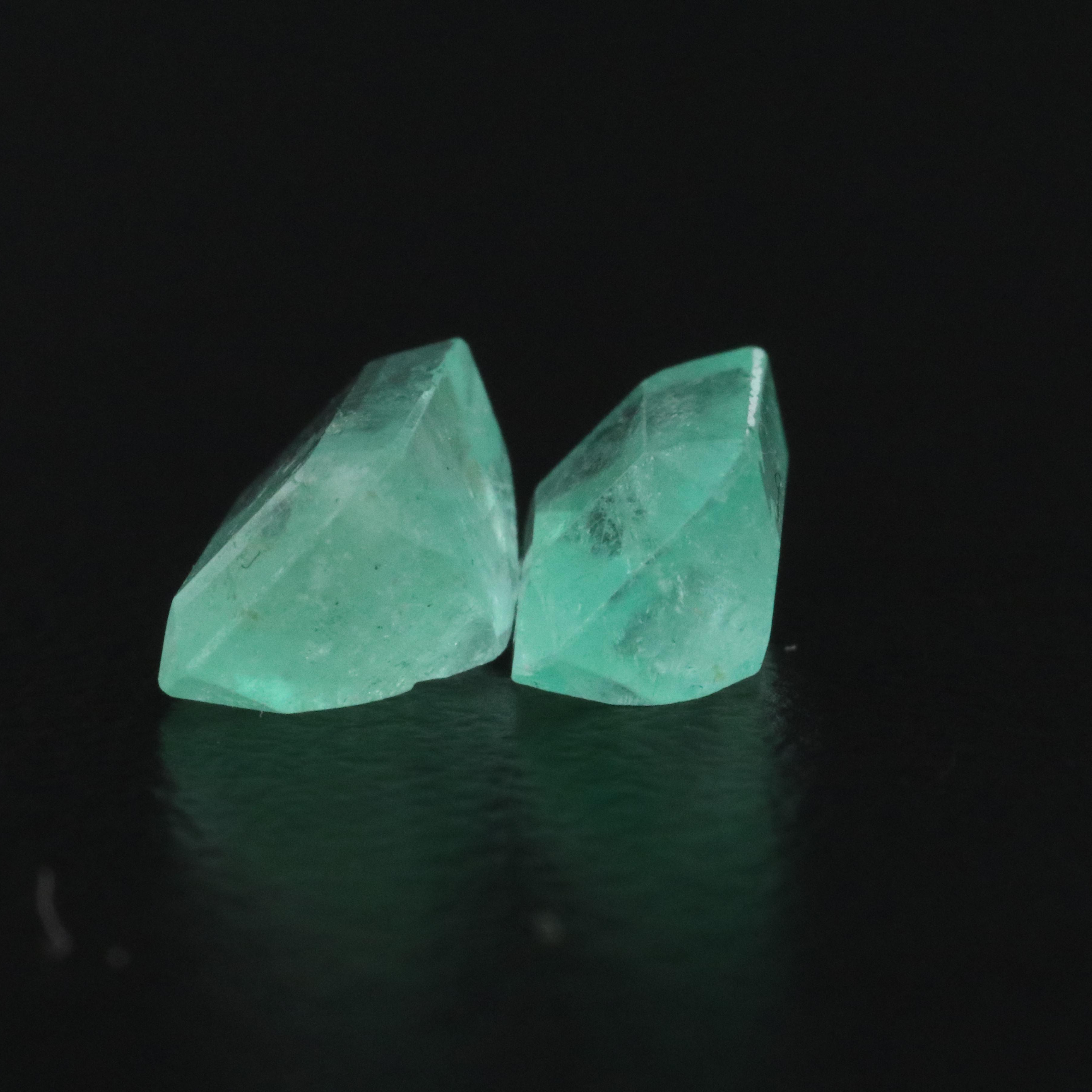 Loose 2.04 CTW Matched Pair of Emeralds