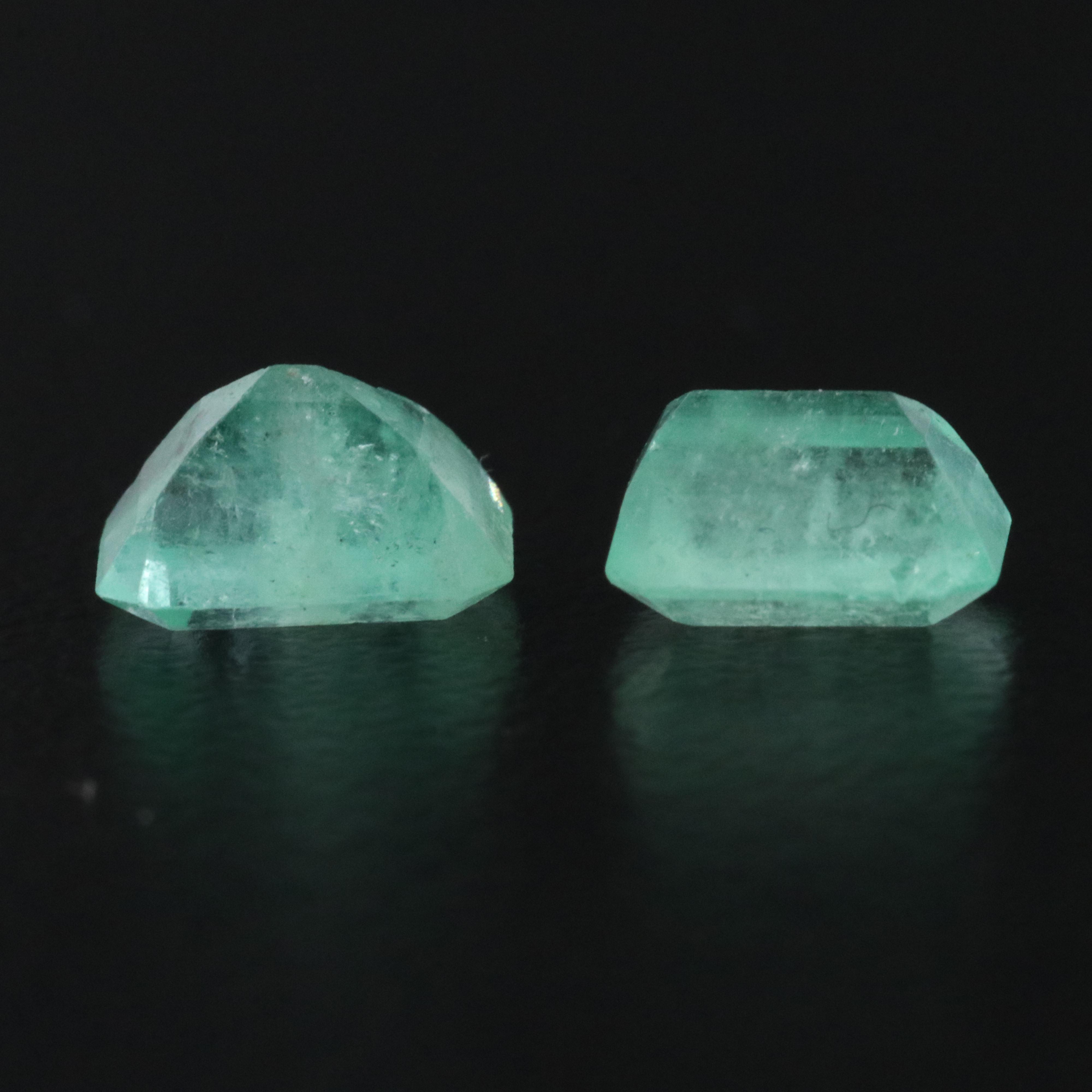 Loose 2.04 CTW Matched Pair of Emeralds