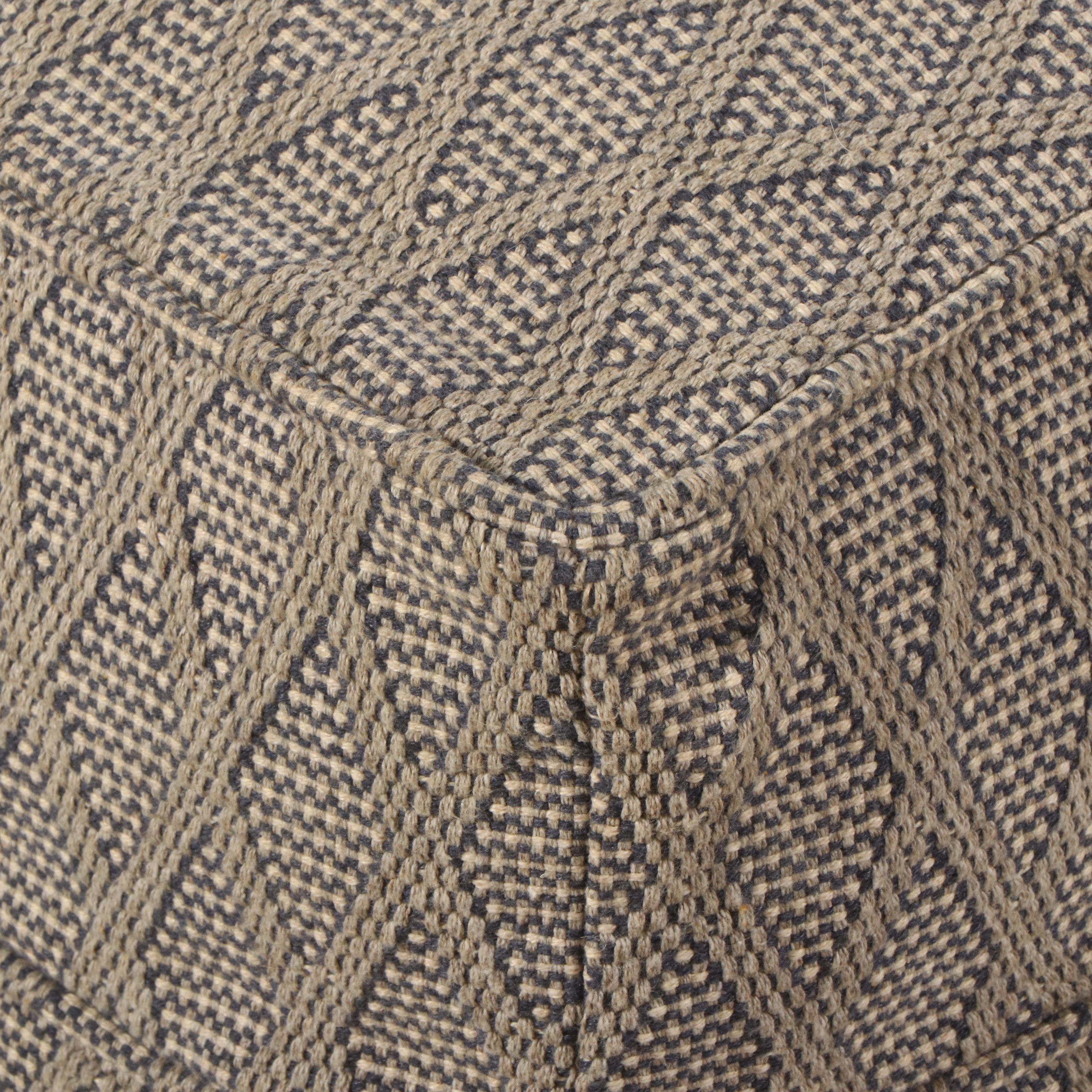 Contemporary Woven Fabric Slipcovered Armchair and Ottoman