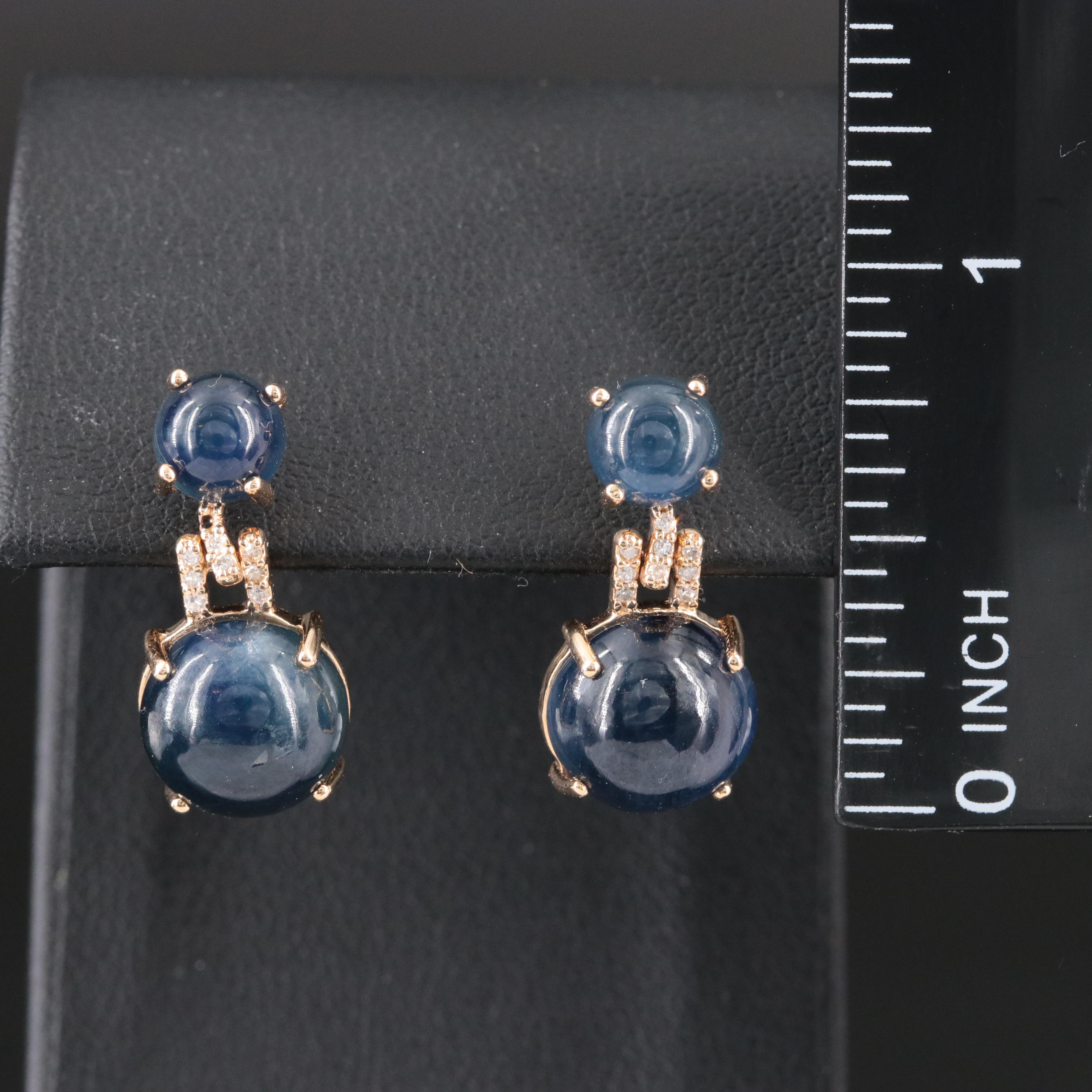 14K Sapphire and Diamond Earrings