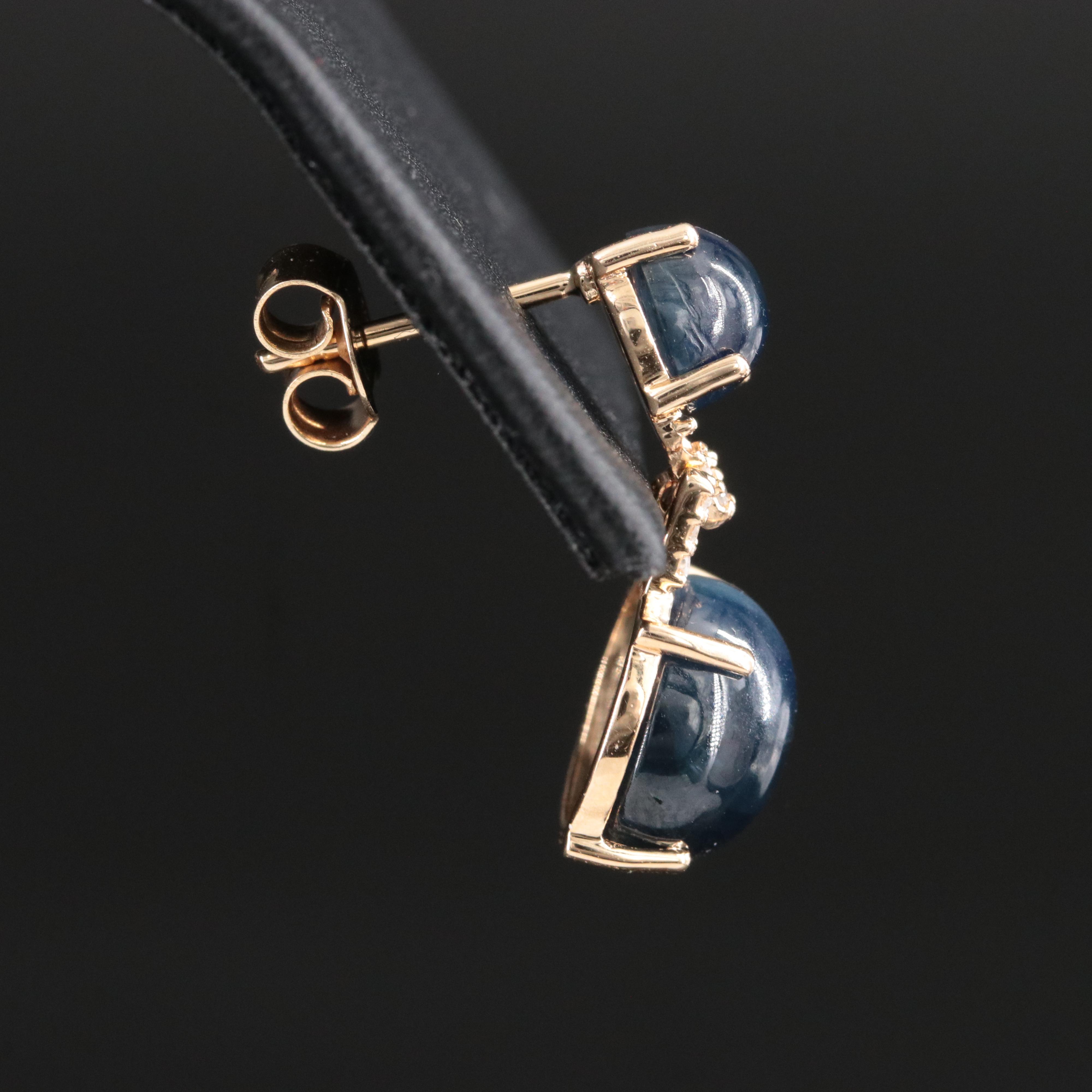 14K Sapphire and Diamond Earrings