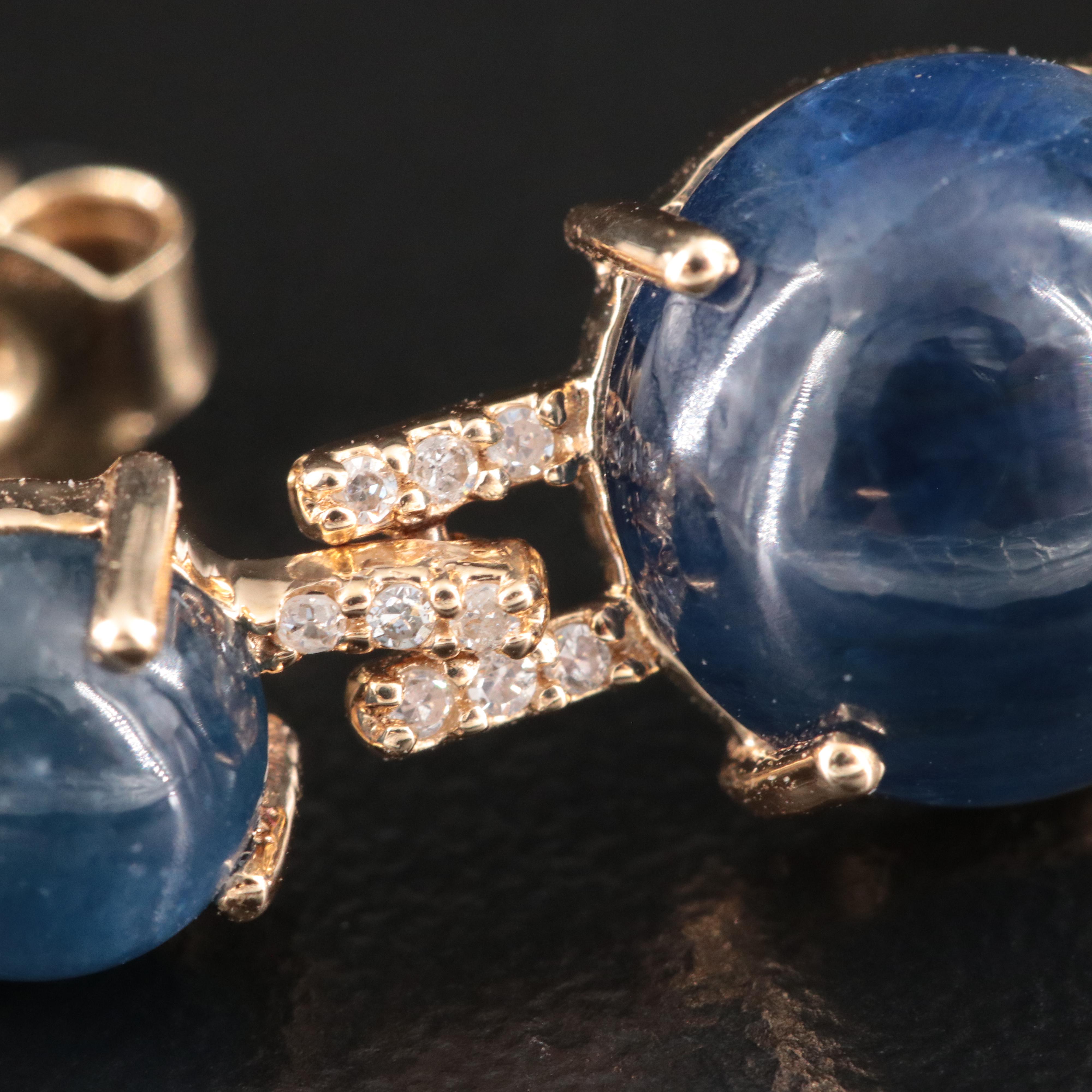 14K Sapphire and Diamond Earrings