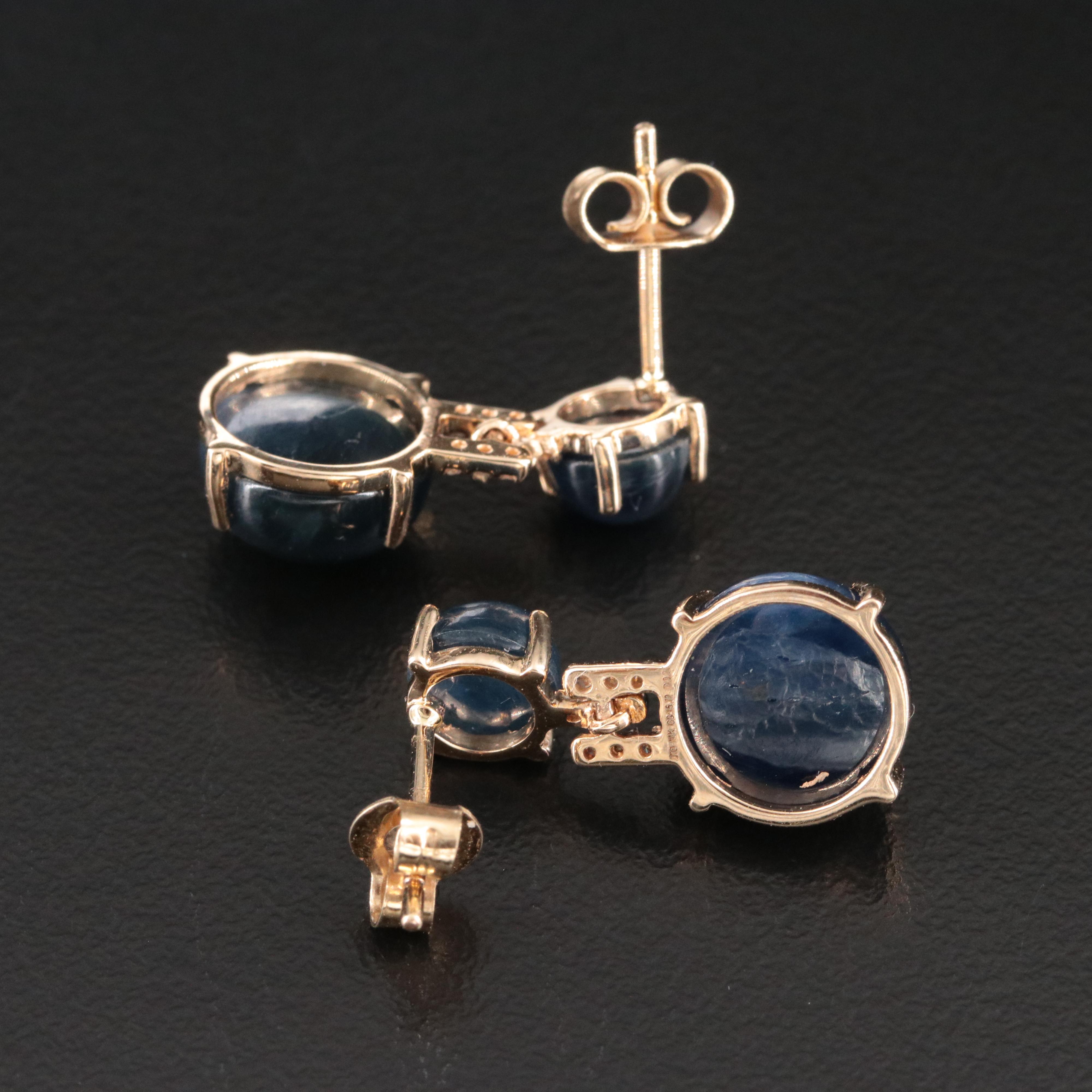 14K Sapphire and Diamond Earrings