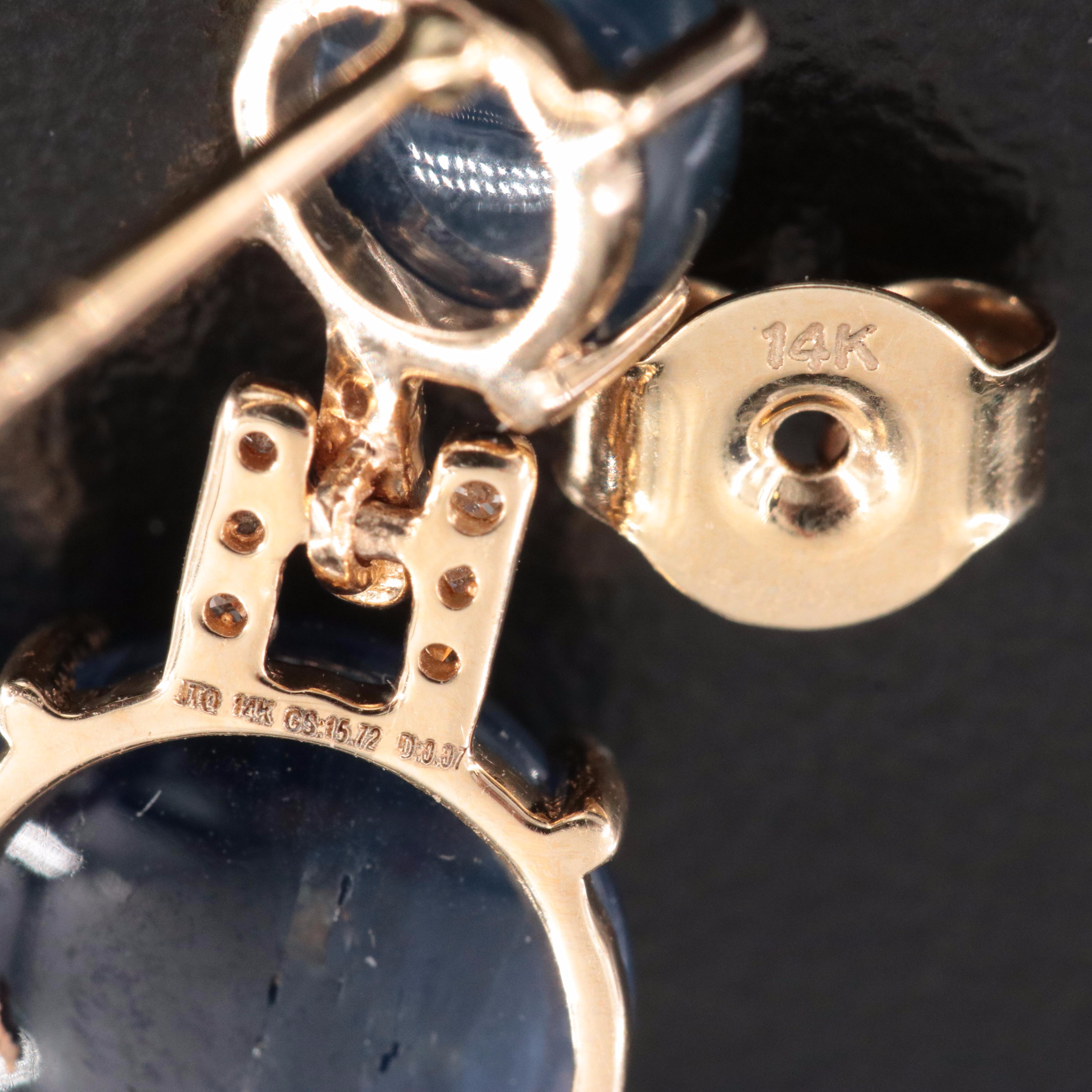 14K Sapphire and Diamond Earrings