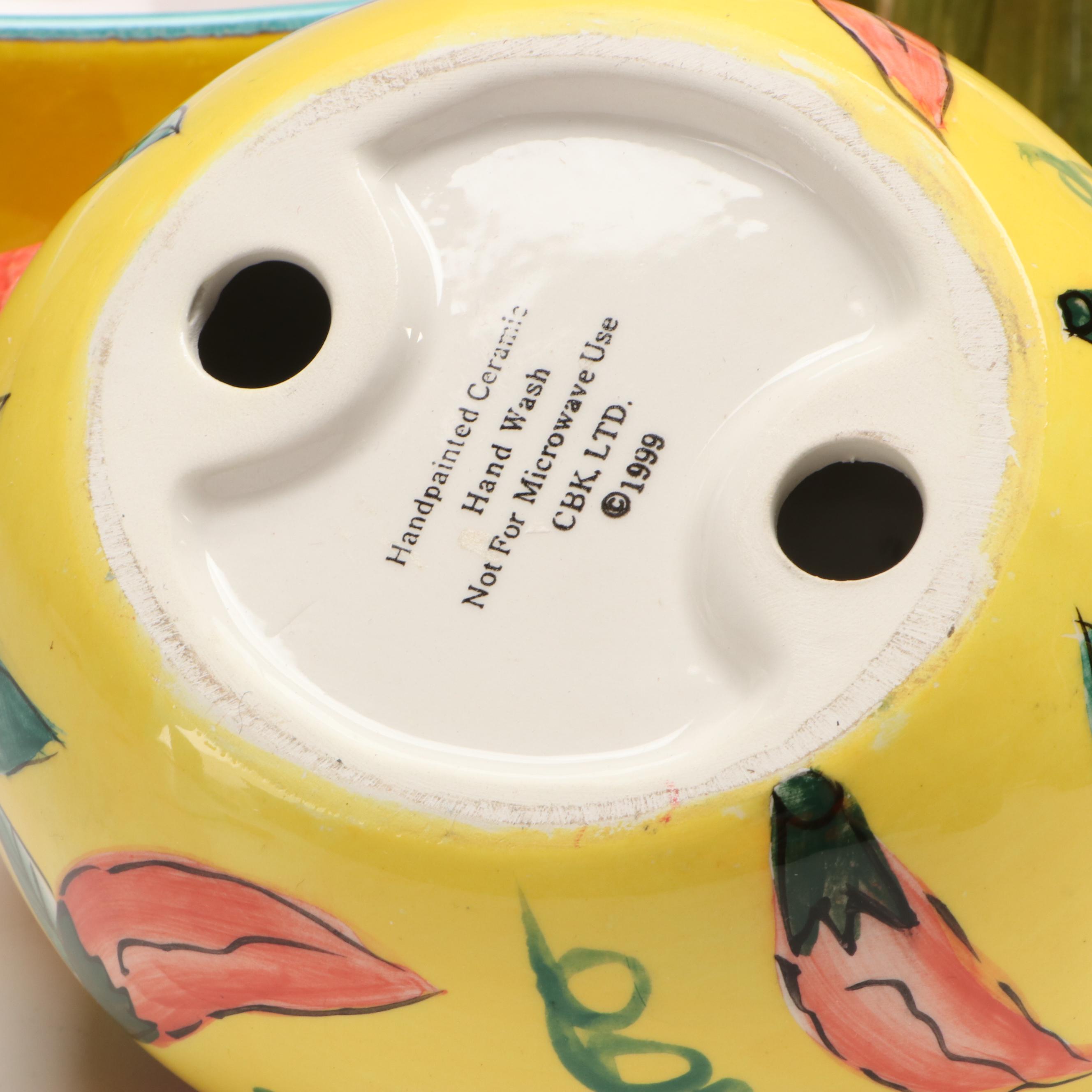 Ceramic and Glass Vegetable Sculptures with Other Serveware and Table Décor