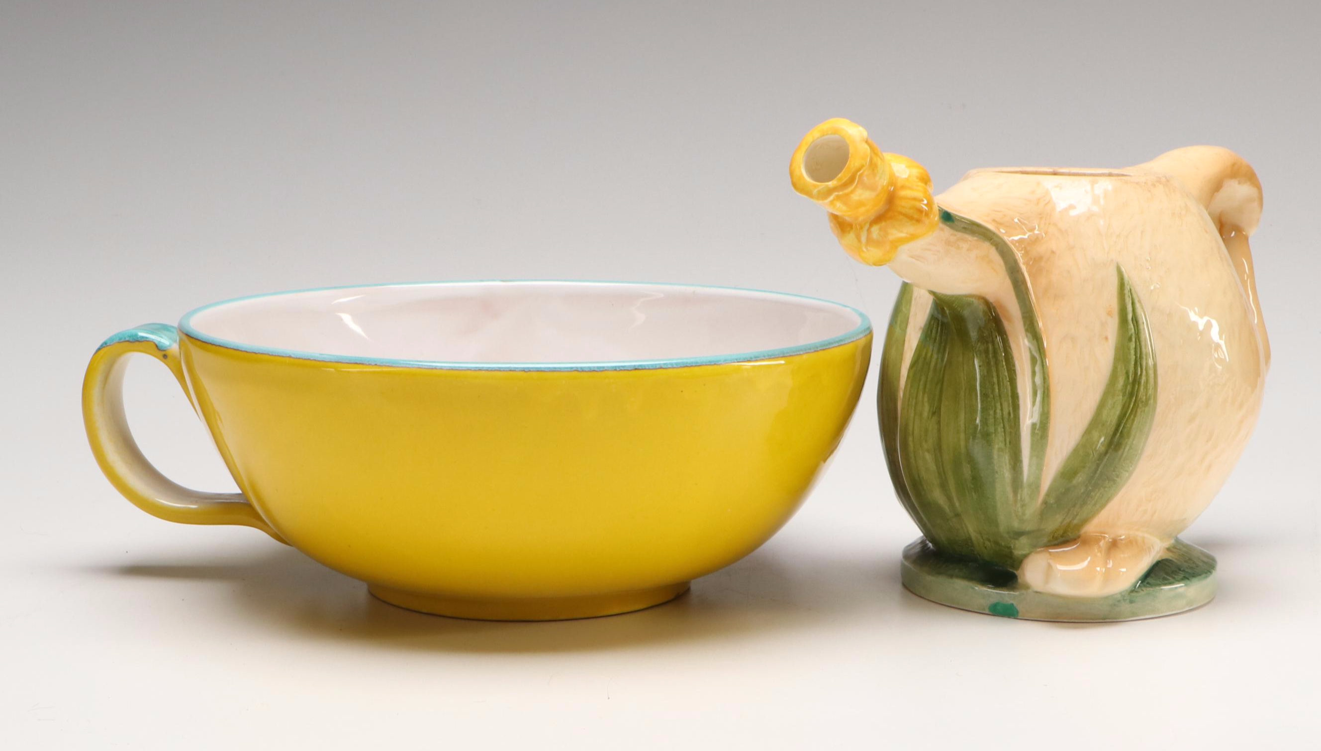 Ceramic and Glass Vegetable Sculptures with Other Serveware and Table Décor