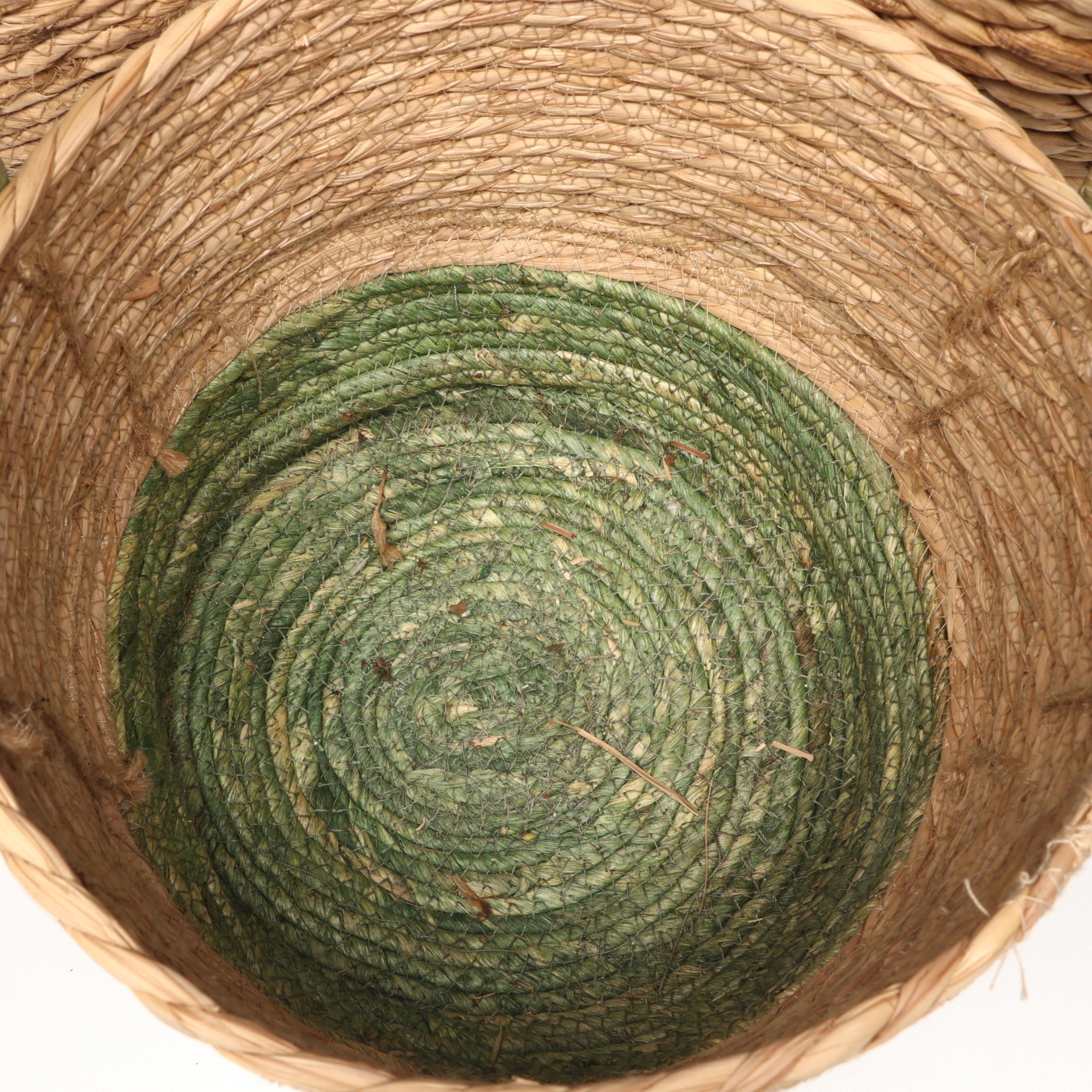 Filipino Handwoven Water Hyacinth Baskets with Other Woven Rattan Baskets