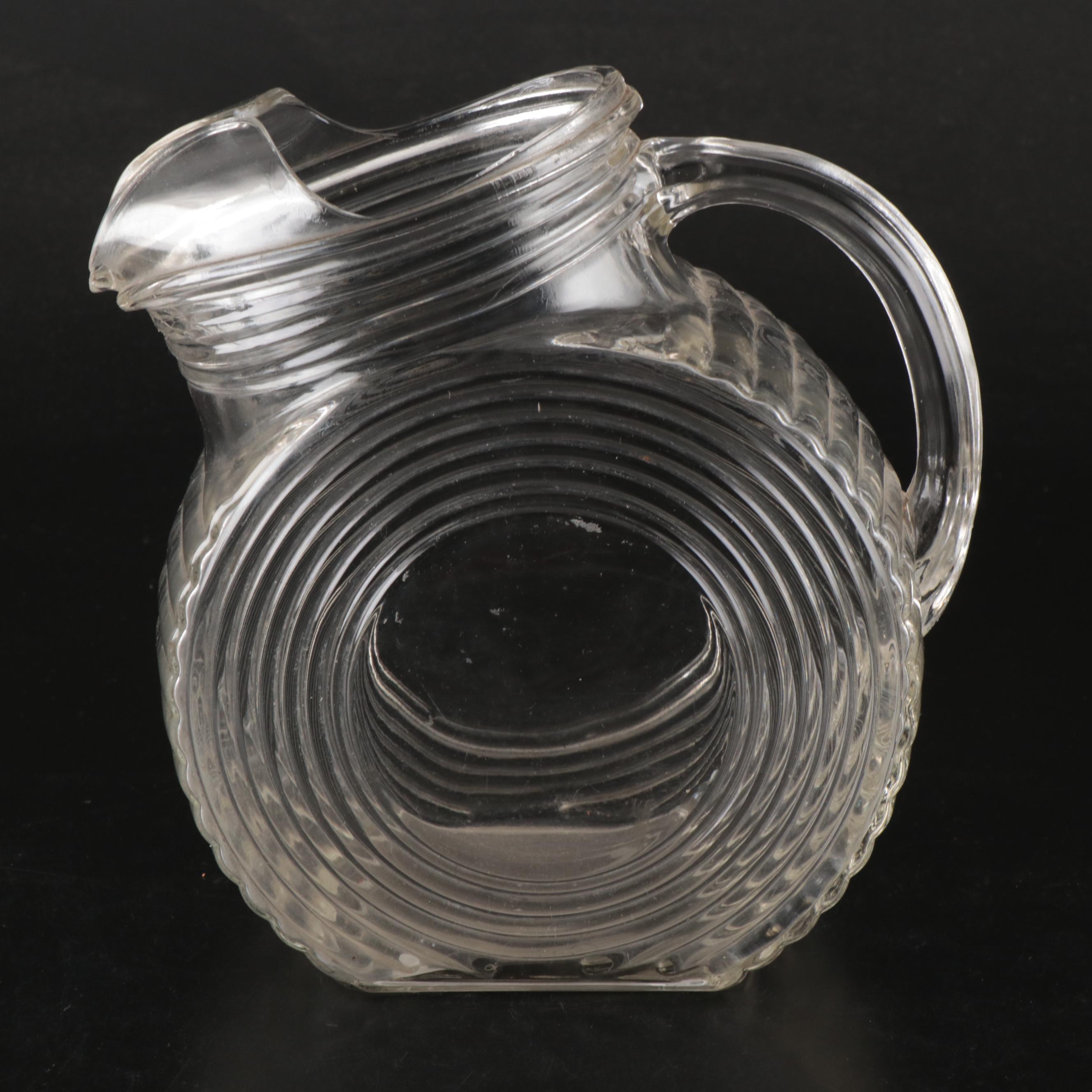 Libbey "Swerve" Glasses with Vintage Tilted Pitcher