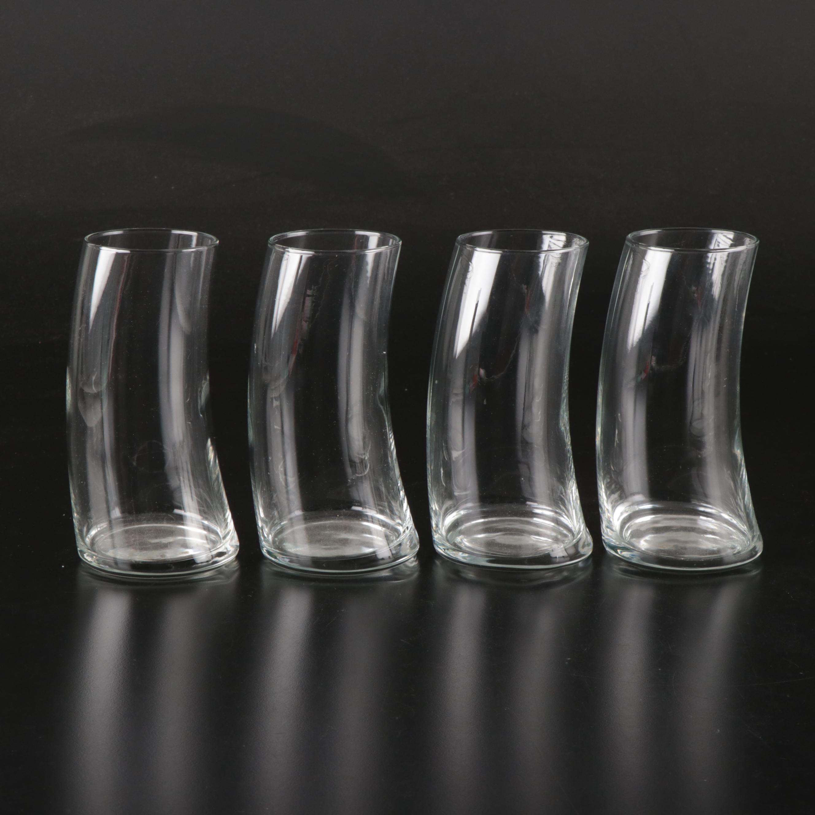 Libbey "Swerve" Glasses with Vintage Tilted Pitcher