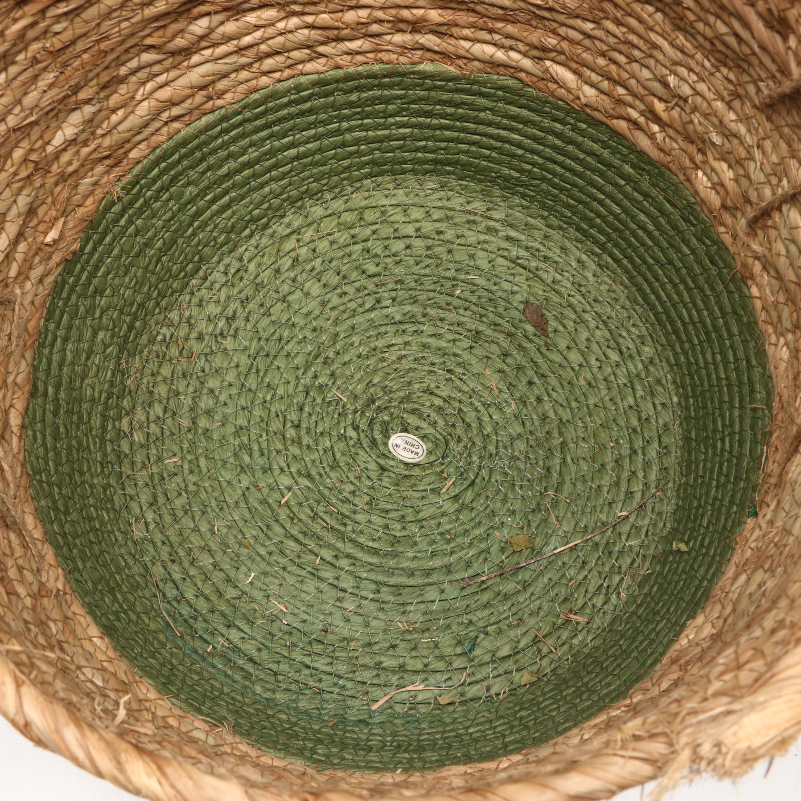 Filipino Handwoven Water Hyacinth Baskets with Other Woven Rattan Baskets