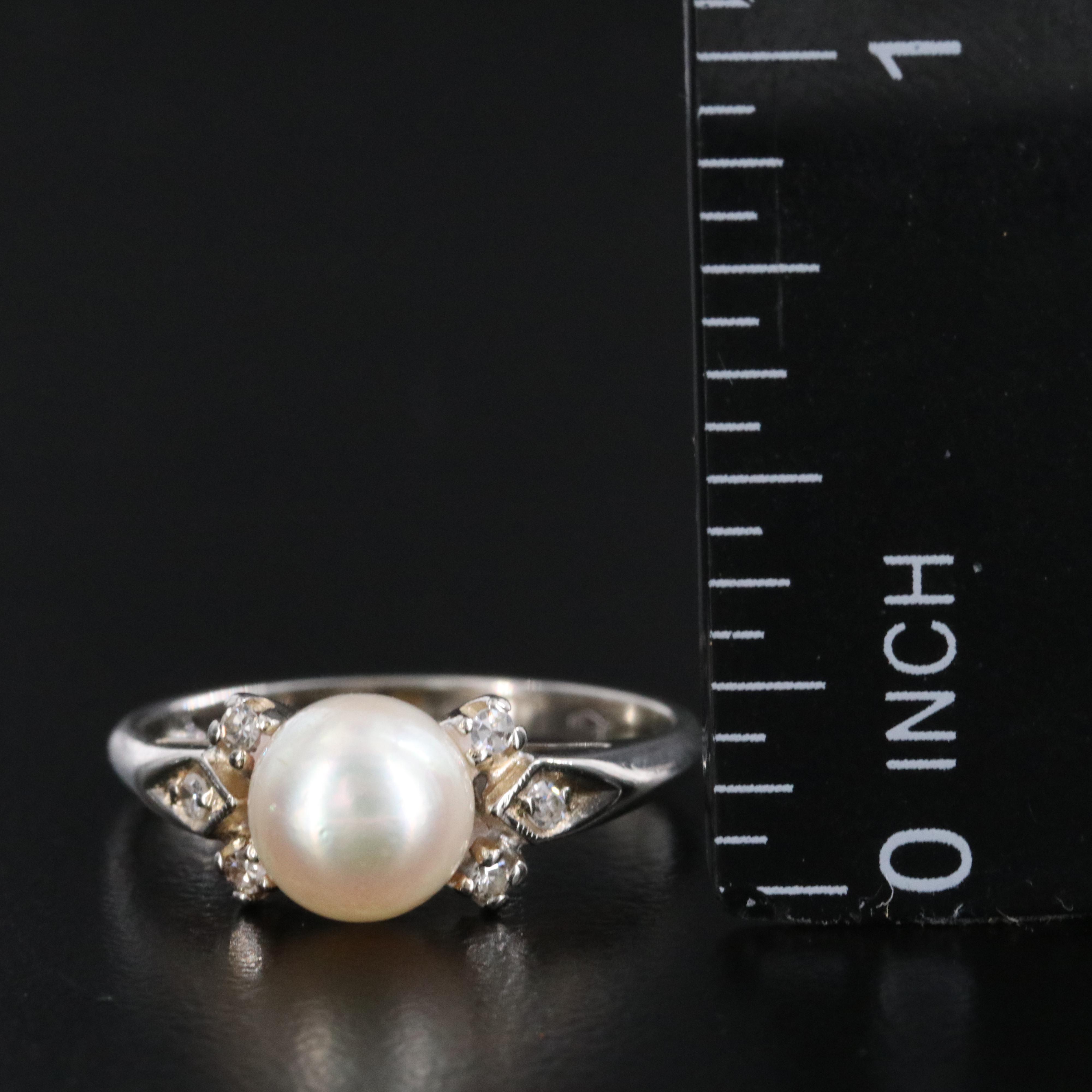 10K Pearl and Diamond Ring