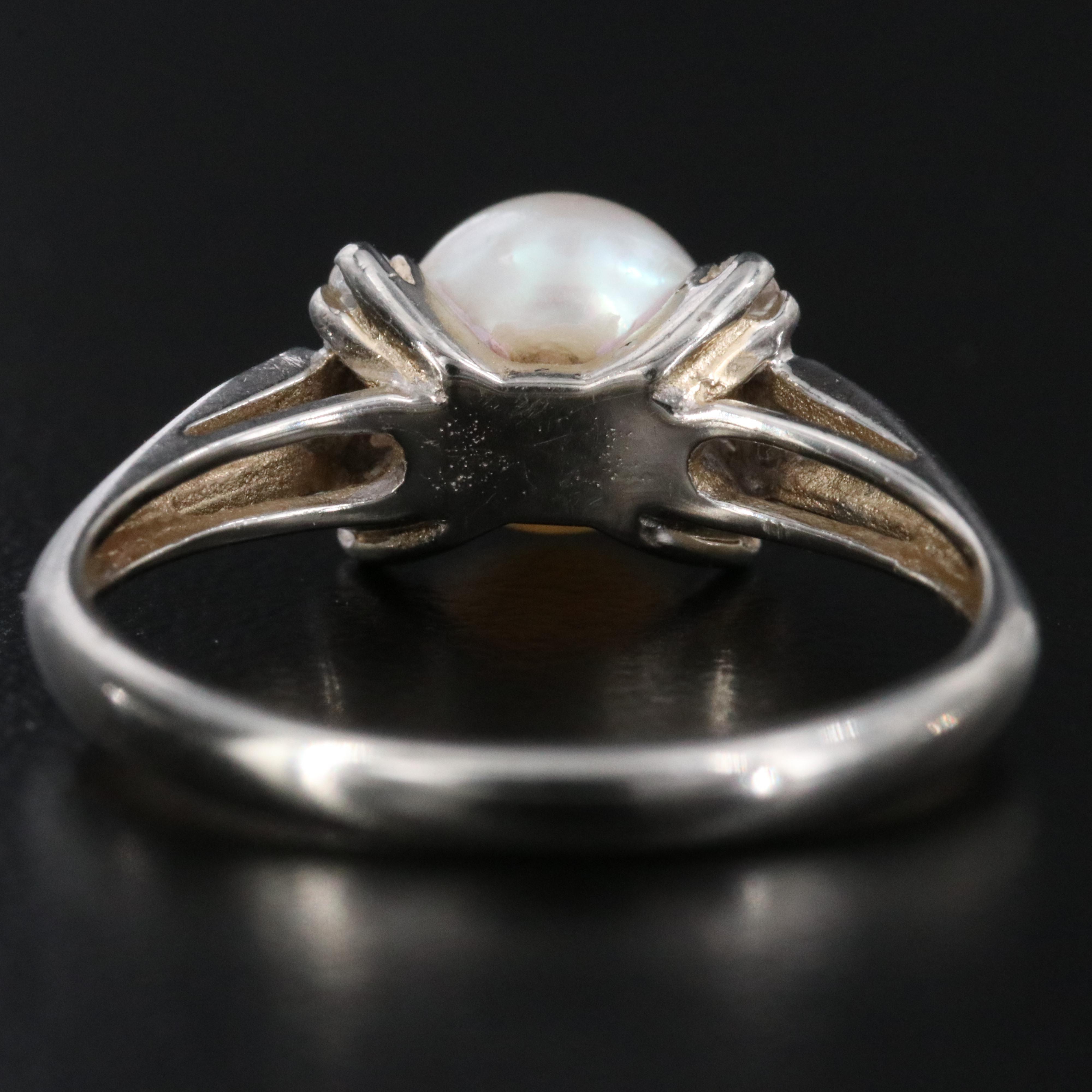 10K Pearl and Diamond Ring