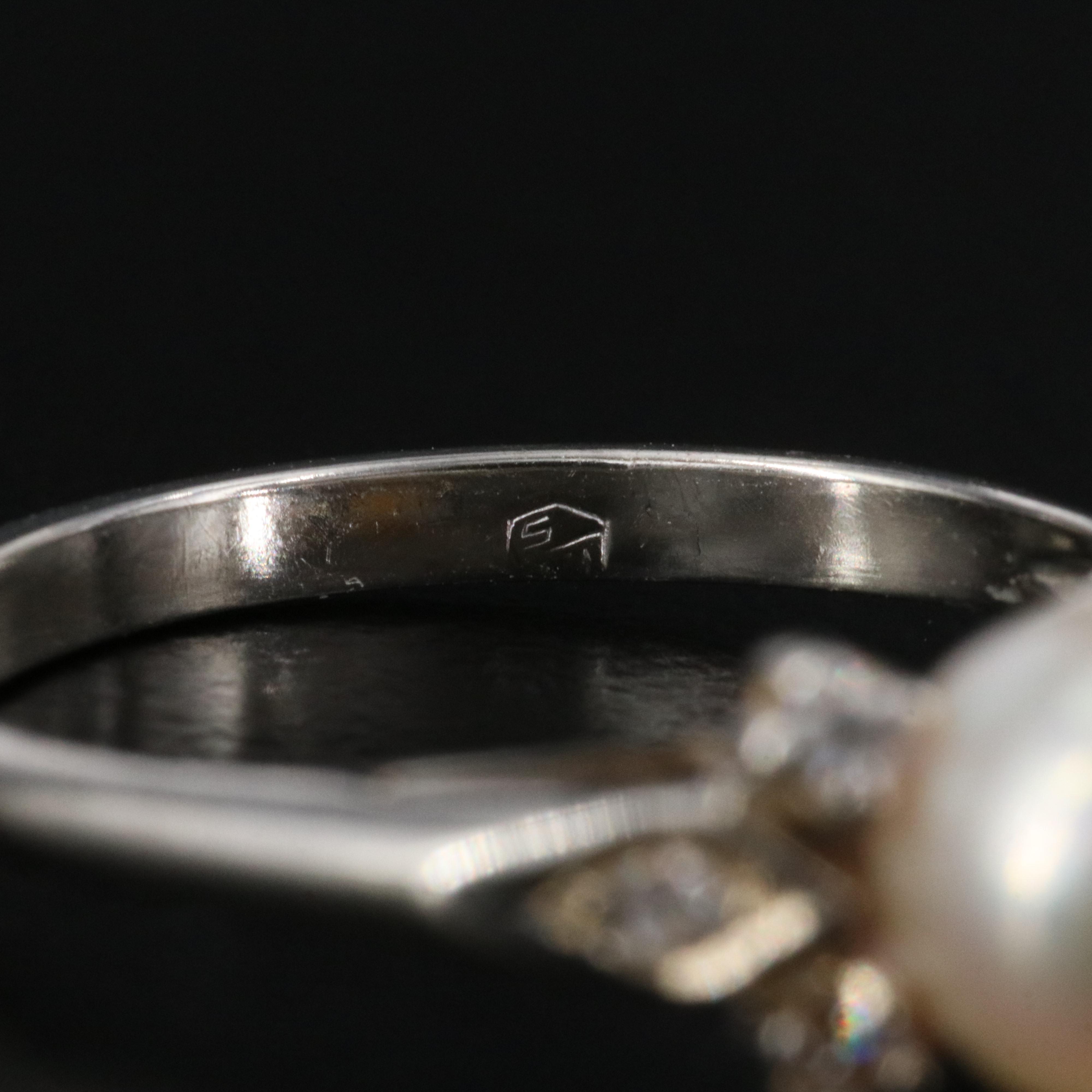 10K Pearl and Diamond Ring