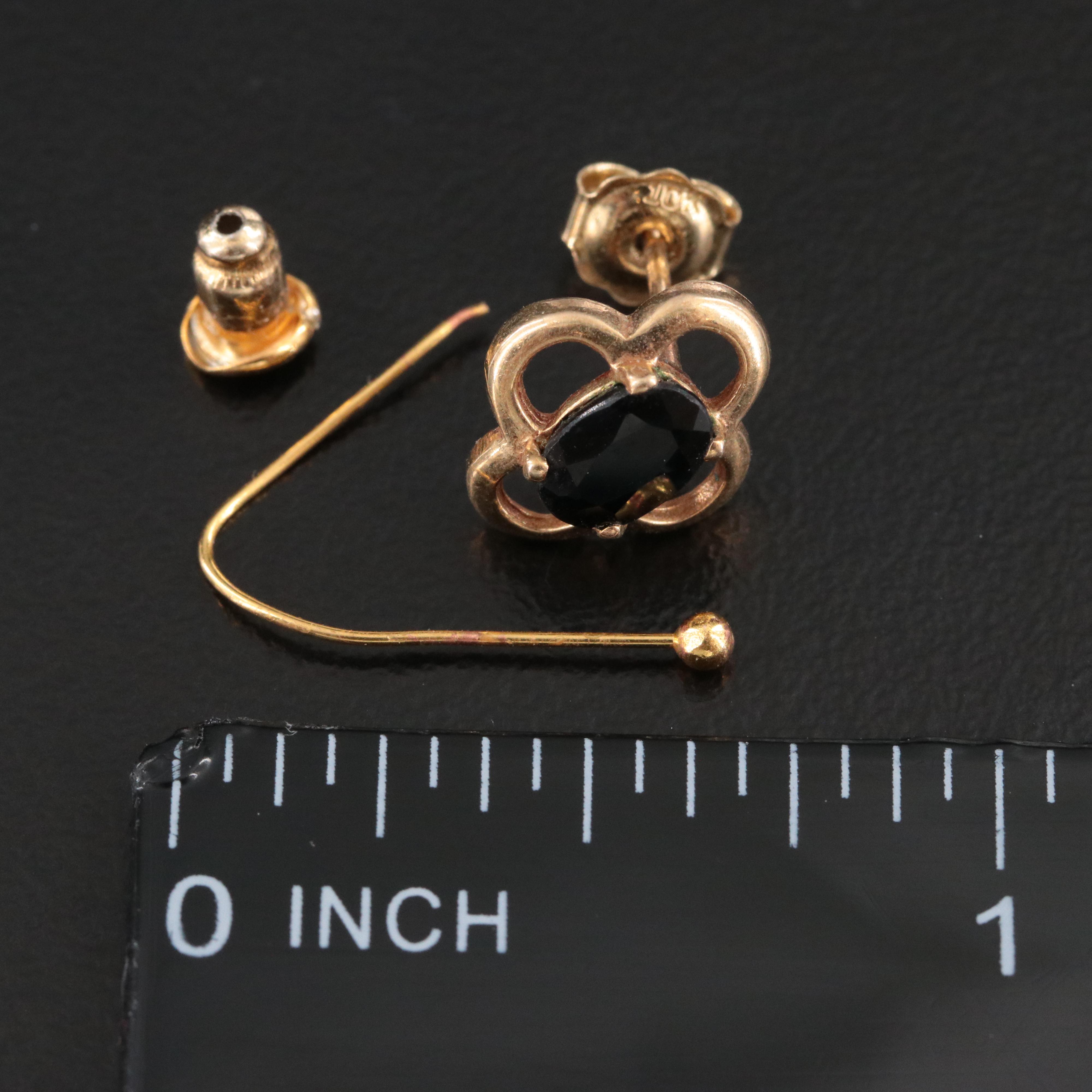 Mixed Metal Scrap Earrings and Backs Featuring Sapphire