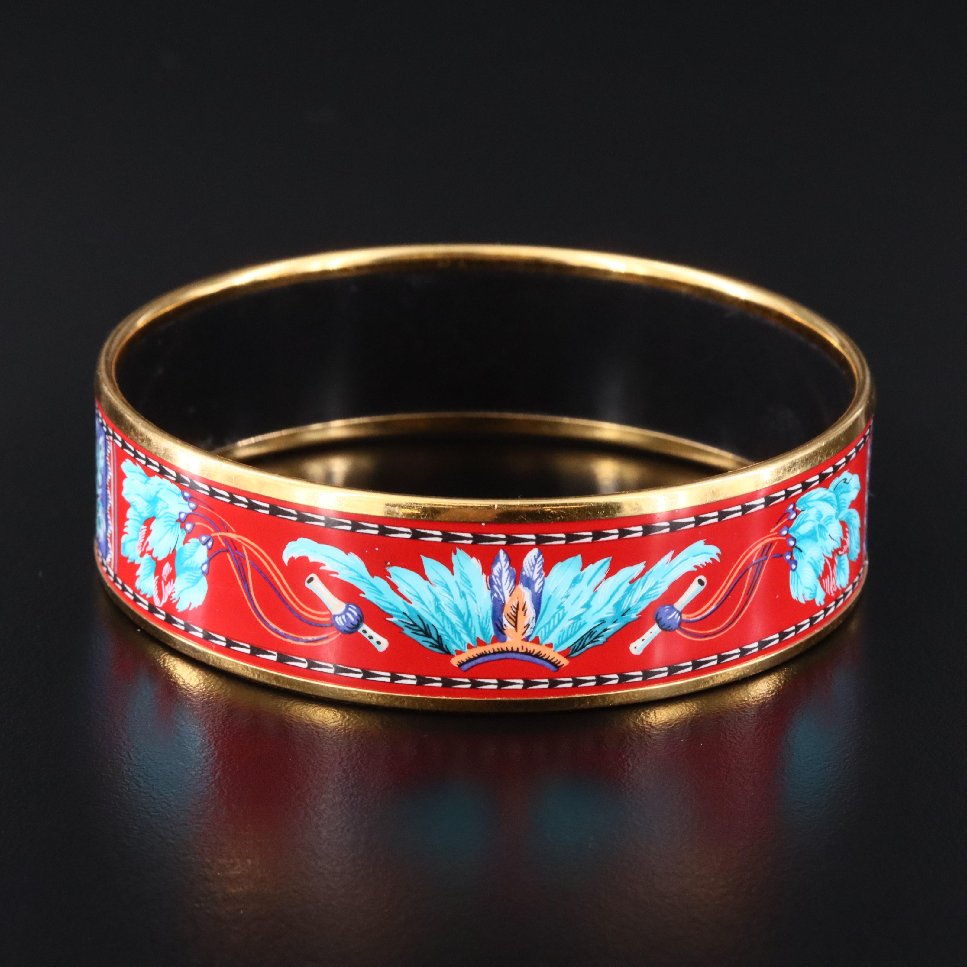 Hermès Brazil Wide Enamel Bangle