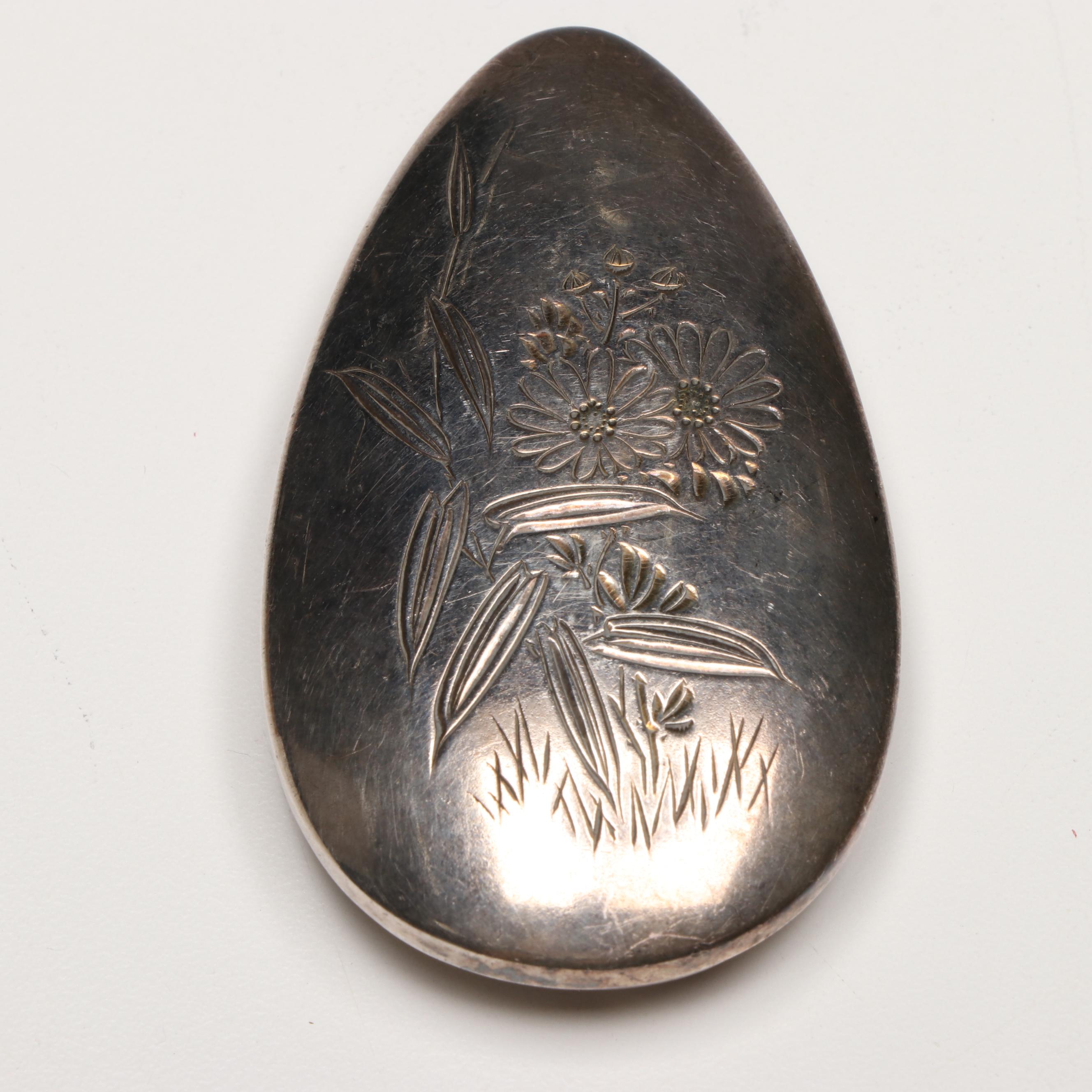 Engraved Silver Plate with Other Metal Vintage Decorative Pill Boxes