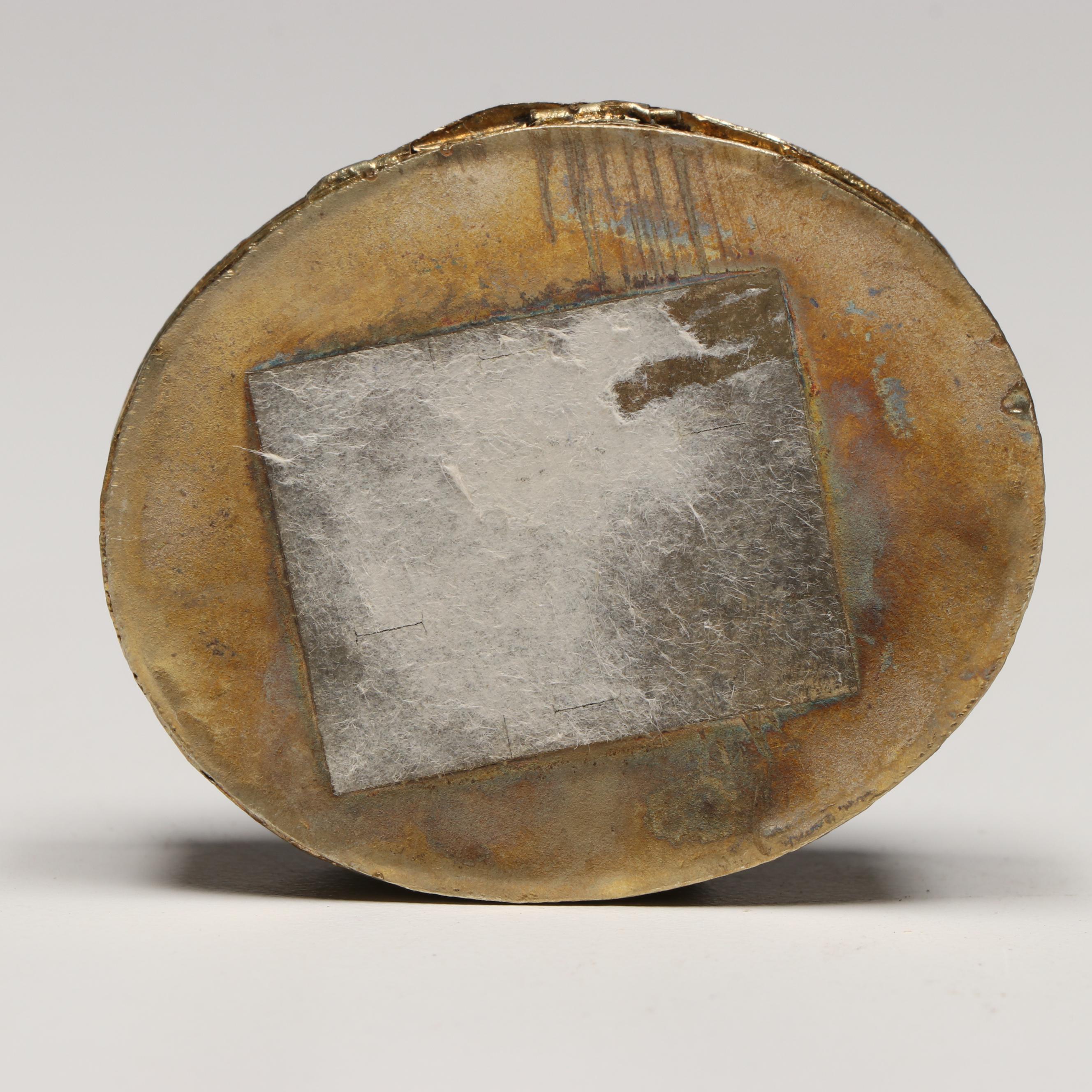 Engraved Silver Plate with Other Metal Vintage Decorative Pill Boxes