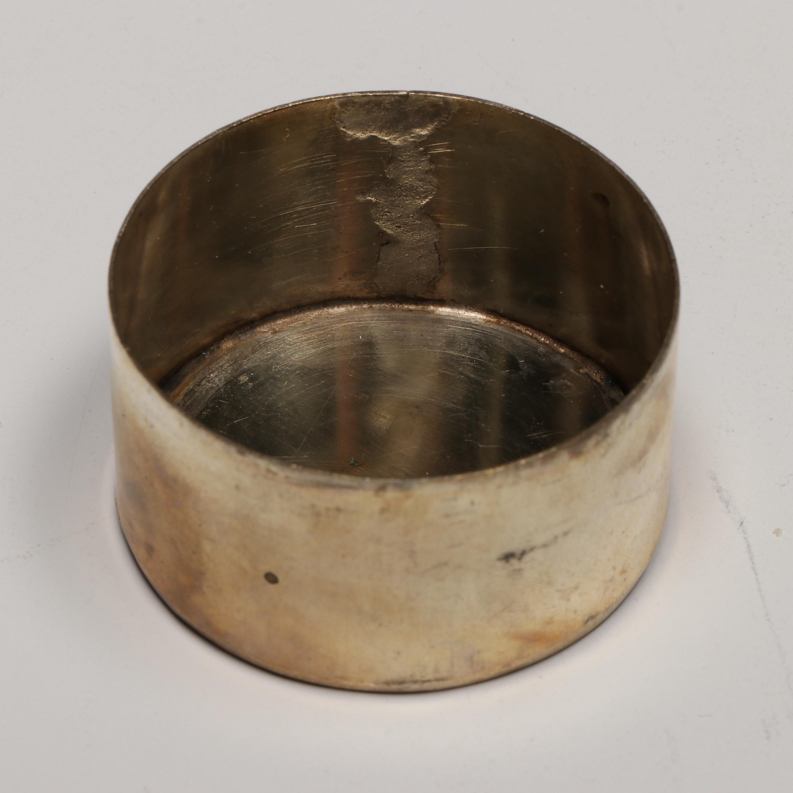 Engraved Silver Plate with Other Metal Vintage Decorative Pill Boxes