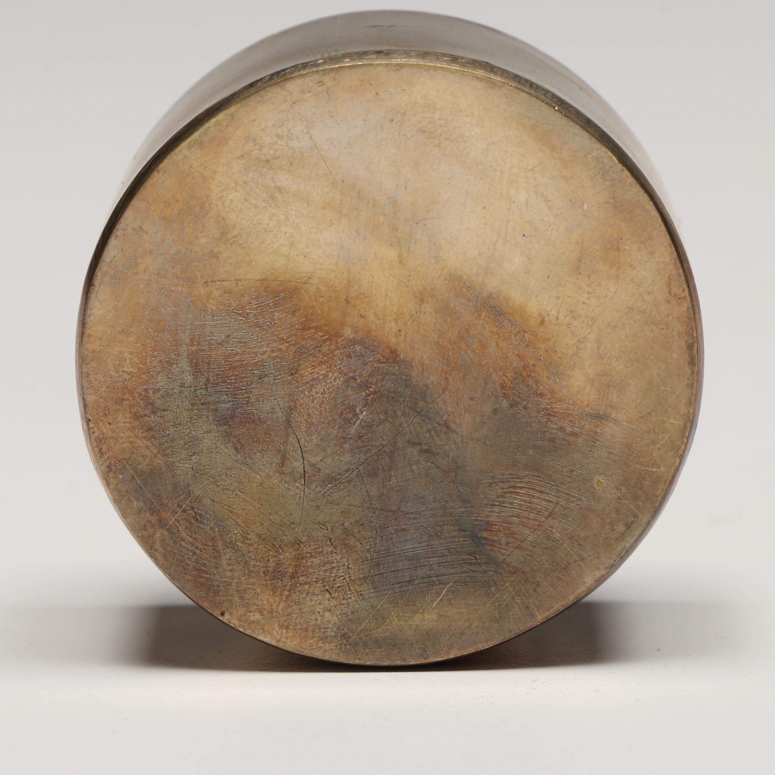 Engraved Silver Plate with Other Metal Vintage Decorative Pill Boxes