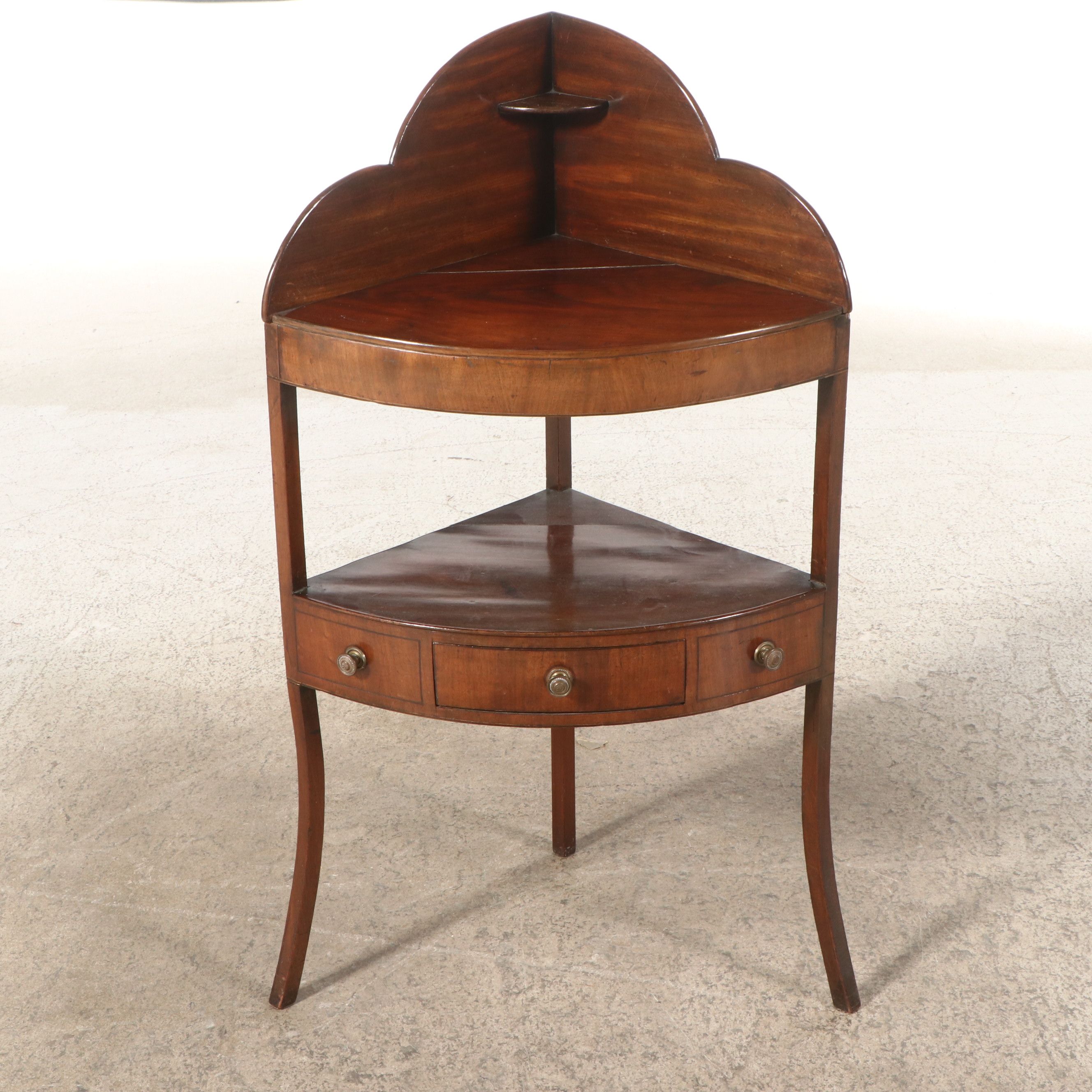 Georgian Mahogany Corner Washstand, Late 18th to Mid-19th Century