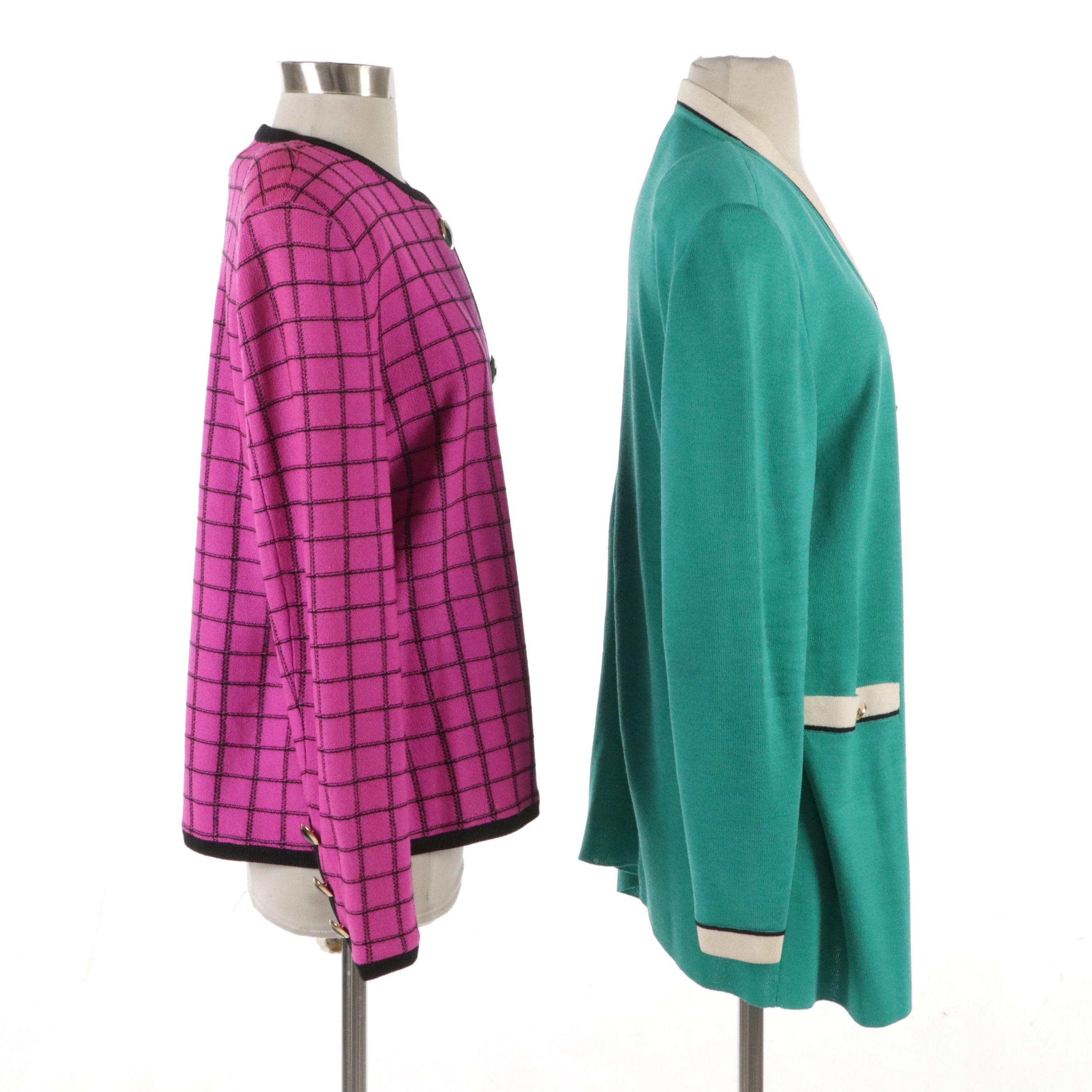 St. John Collection Single Breasted Cardigan and Button Front Jacket