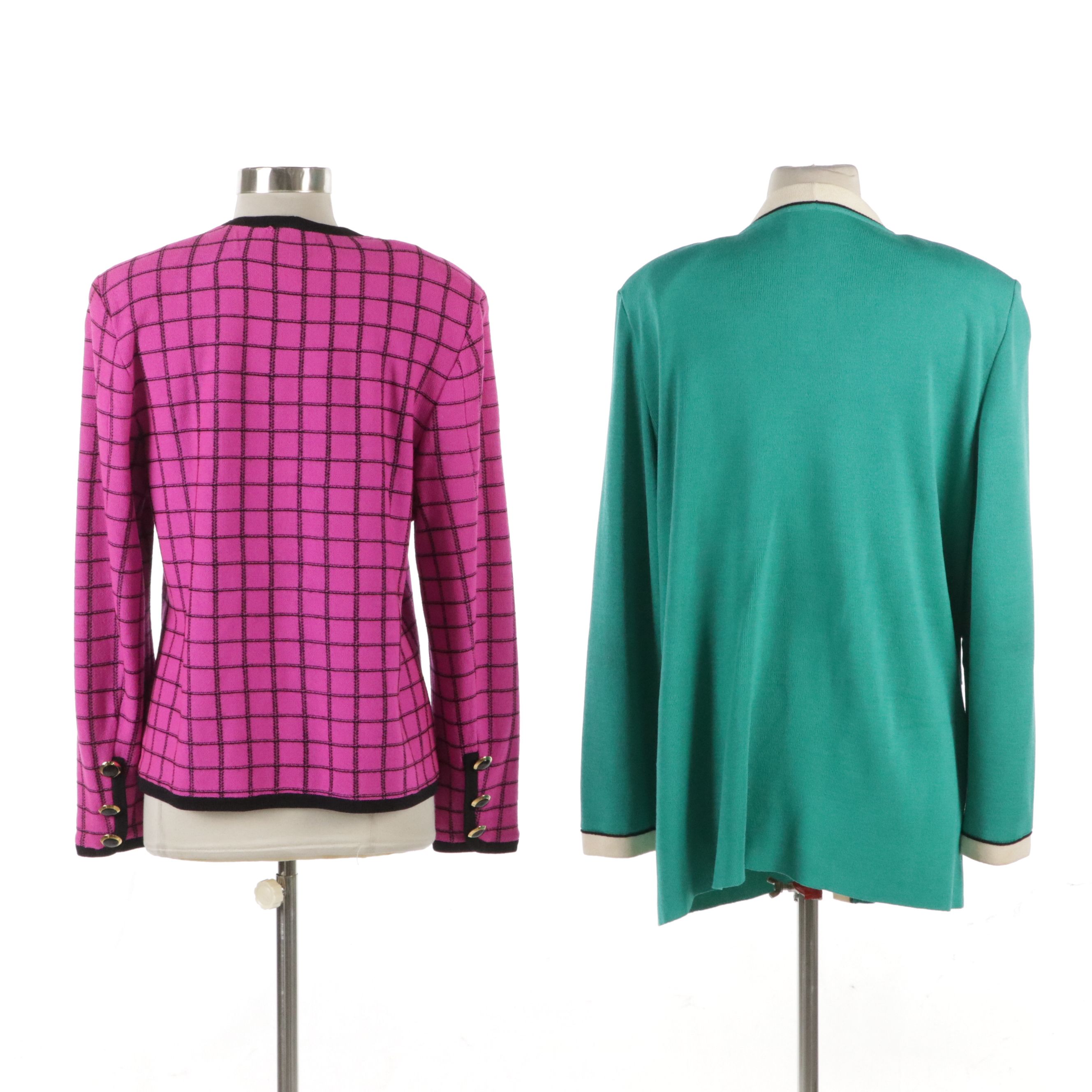 St. John Collection Single Breasted Cardigan and Button Front Jacket