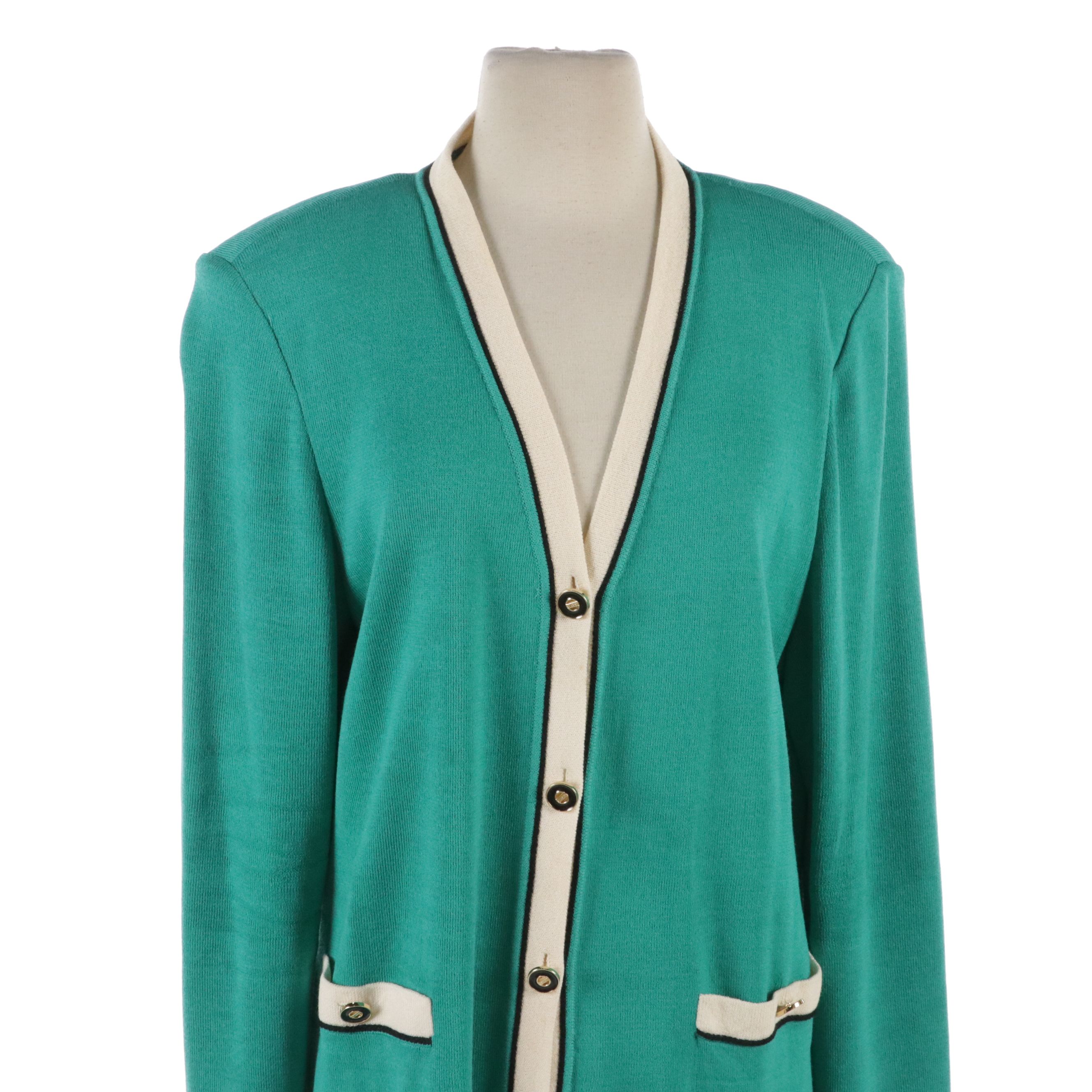 St. John Collection Single Breasted Cardigan and Button Front Jacket