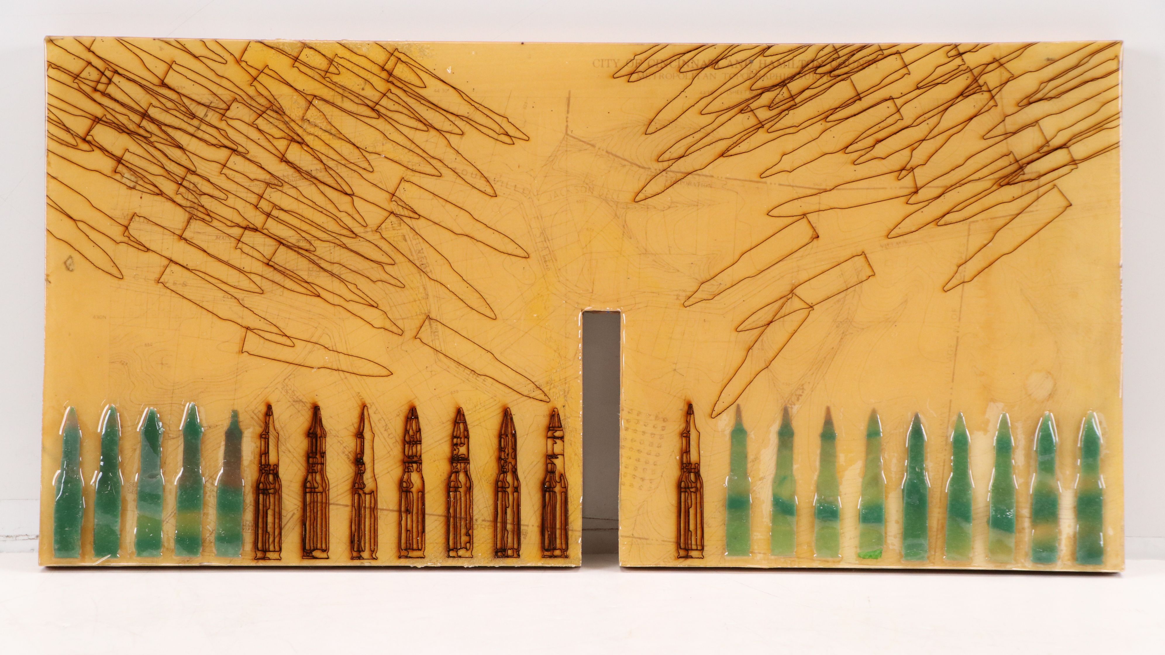 Chris Hoeting Mixed Media Wall Art "Conflict Study #1" and "Conflict Study #1"