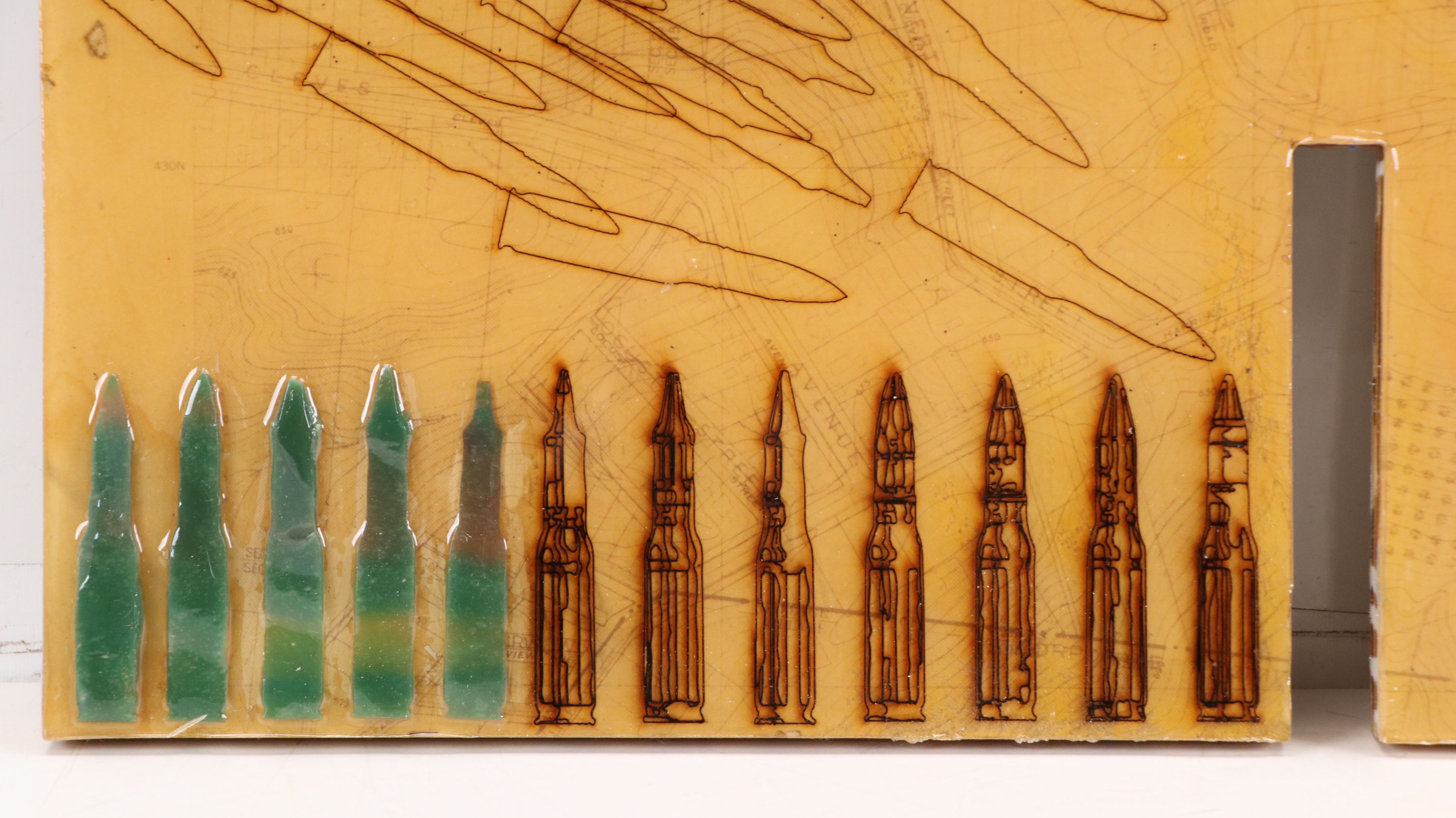 Chris Hoeting Mixed Media Wall Art "Conflict Study #1" and "Conflict Study #1"