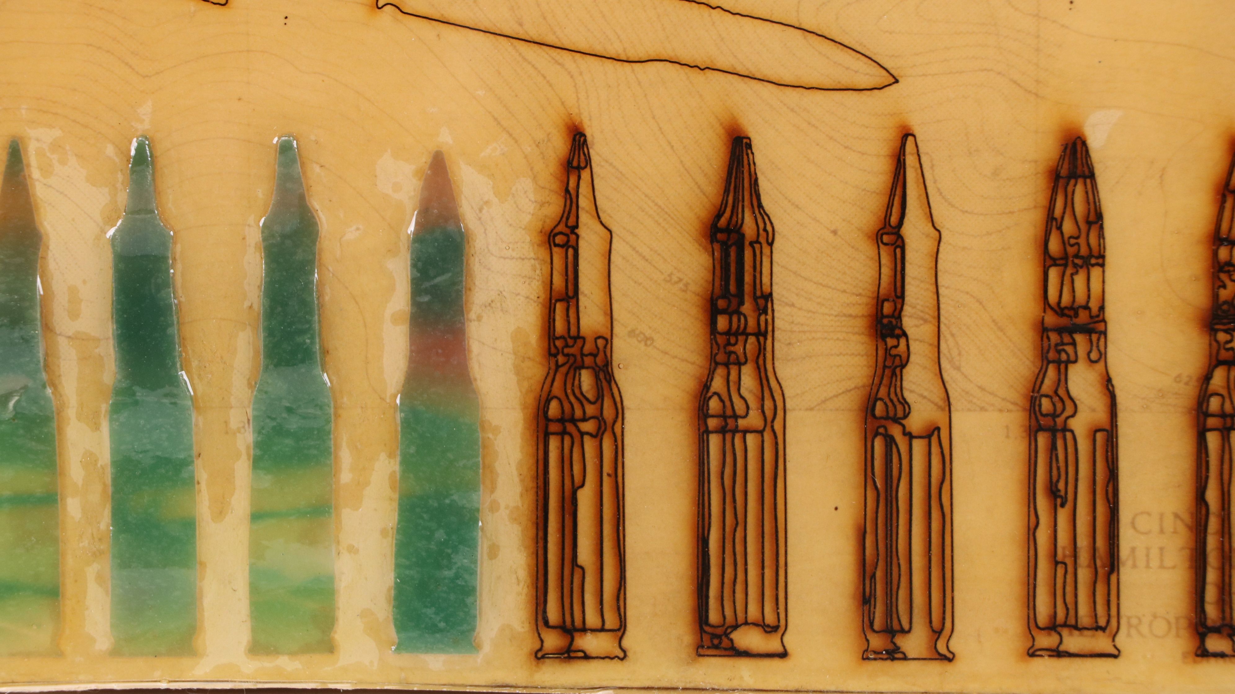 Chris Hoeting Mixed Media Wall Art "Conflict Study #1" and "Conflict Study #1"