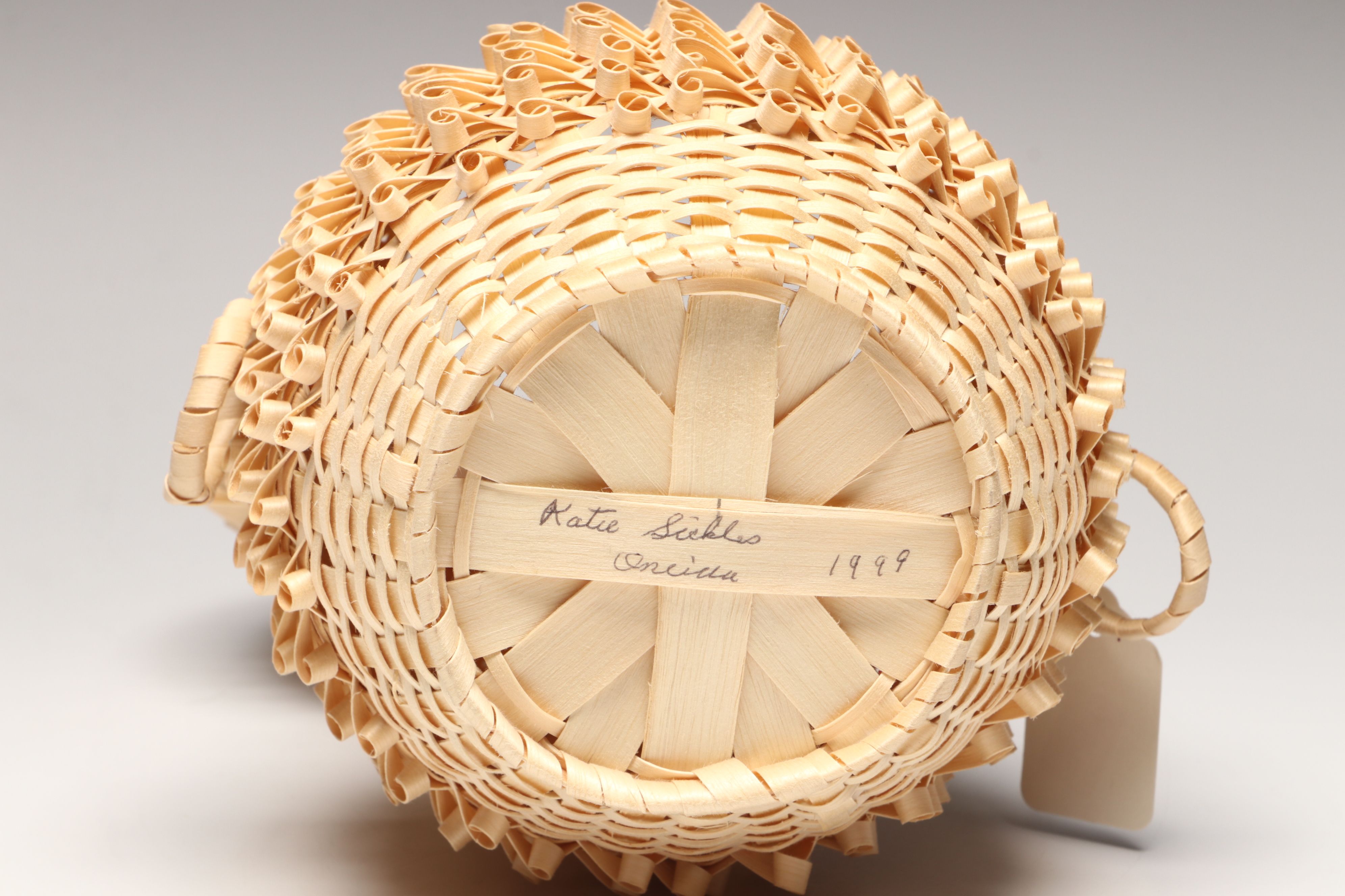 Katie Sickles Oneida Handwoven Black Ash Basketry Vessel