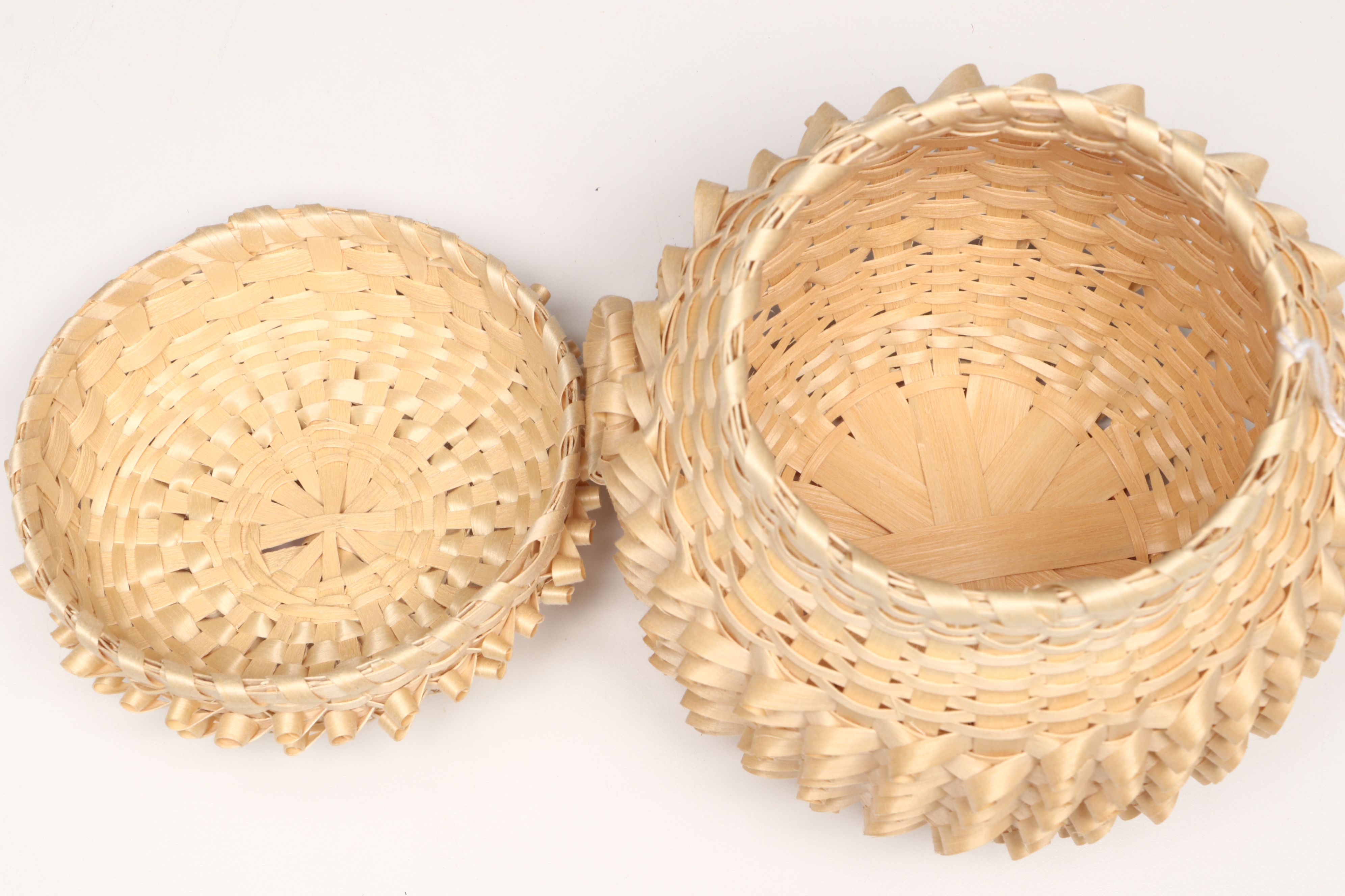 Katie Sickles Oneida Handwoven Black Ash Basketry Vessel