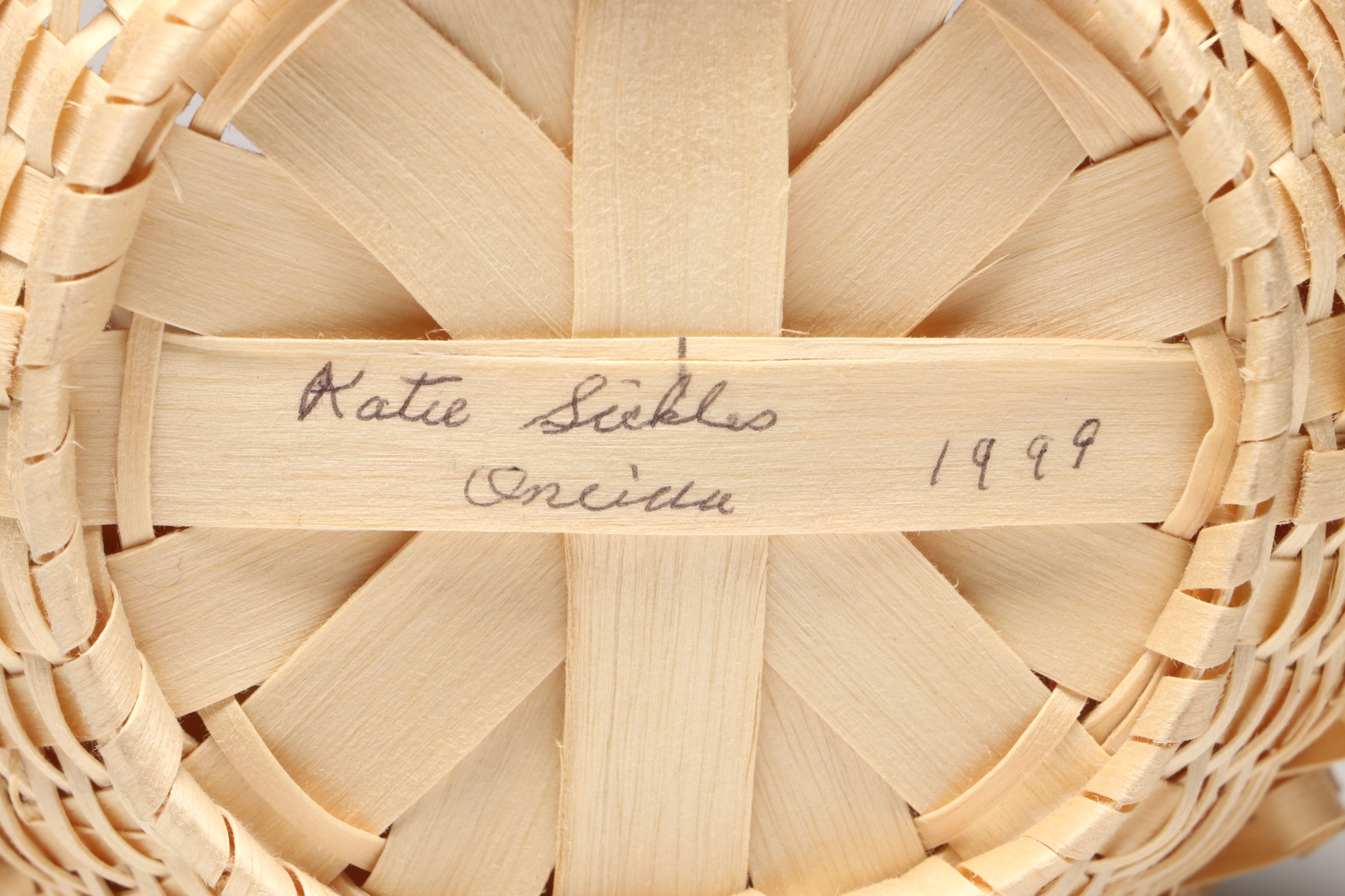 Katie Sickles Oneida Handwoven Black Ash Basketry Vessel