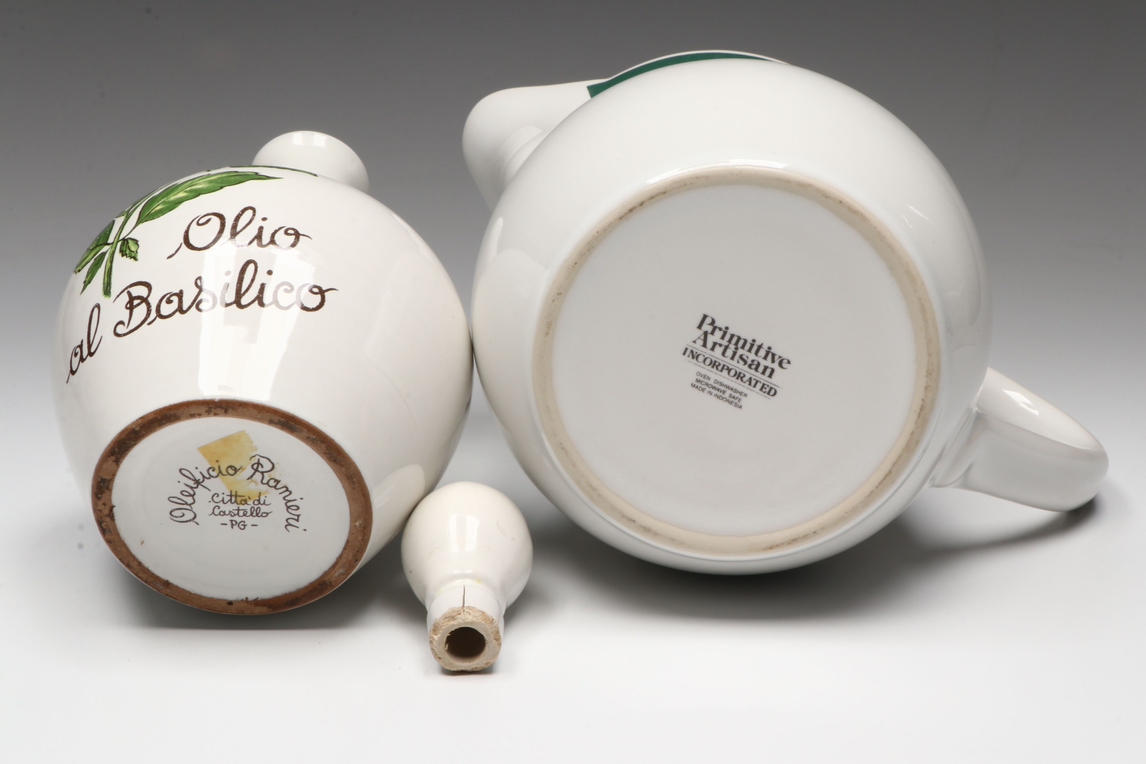 Soule Studio Yellow Glaze Ceramic Pitcher with Other Majolica Style Drinkware