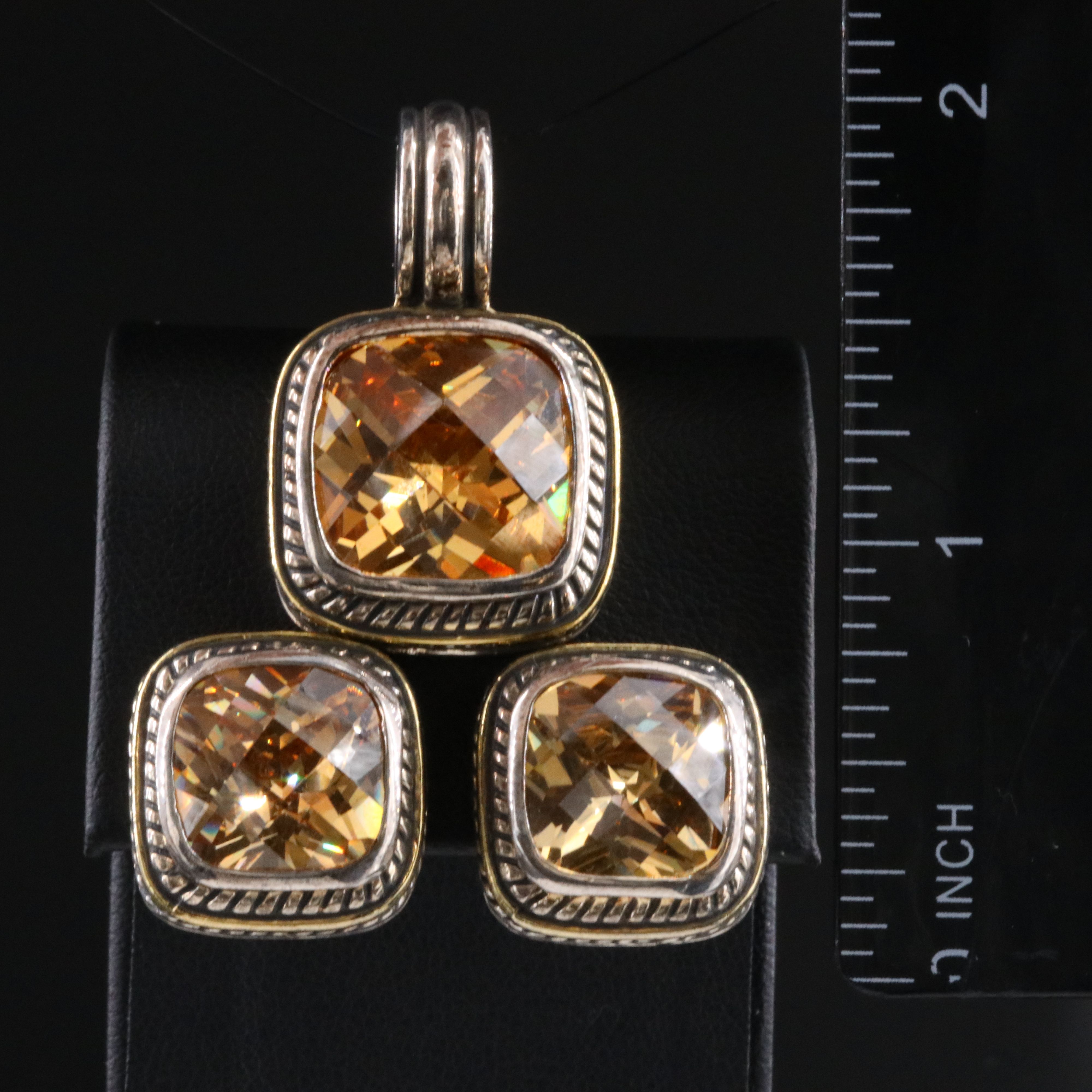 Sterling CZ Enhancer Pendant and Earring Set