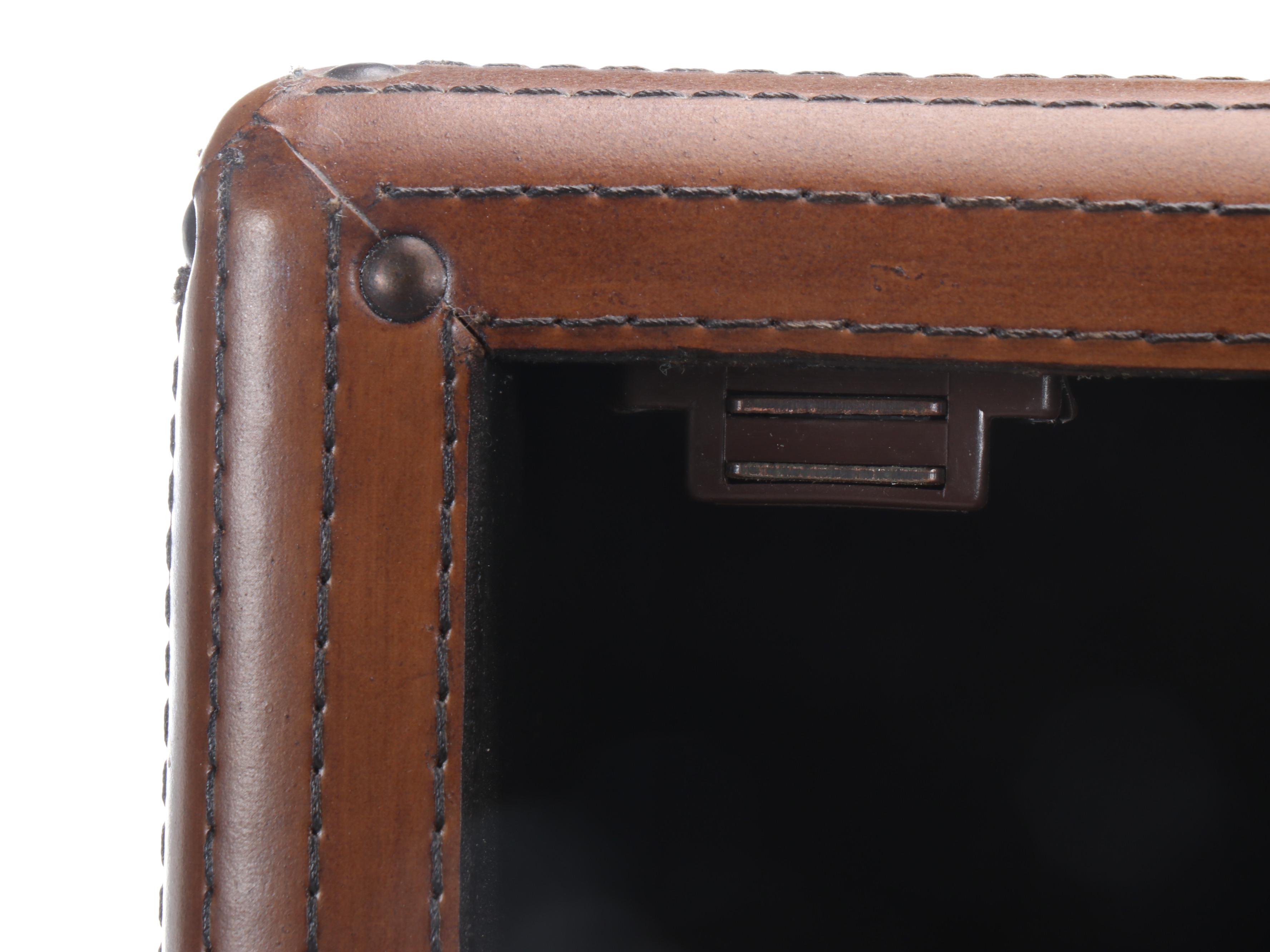 Alligator Leather Shelved Storage Box with Jewelry Box and Woven Wicker Basket