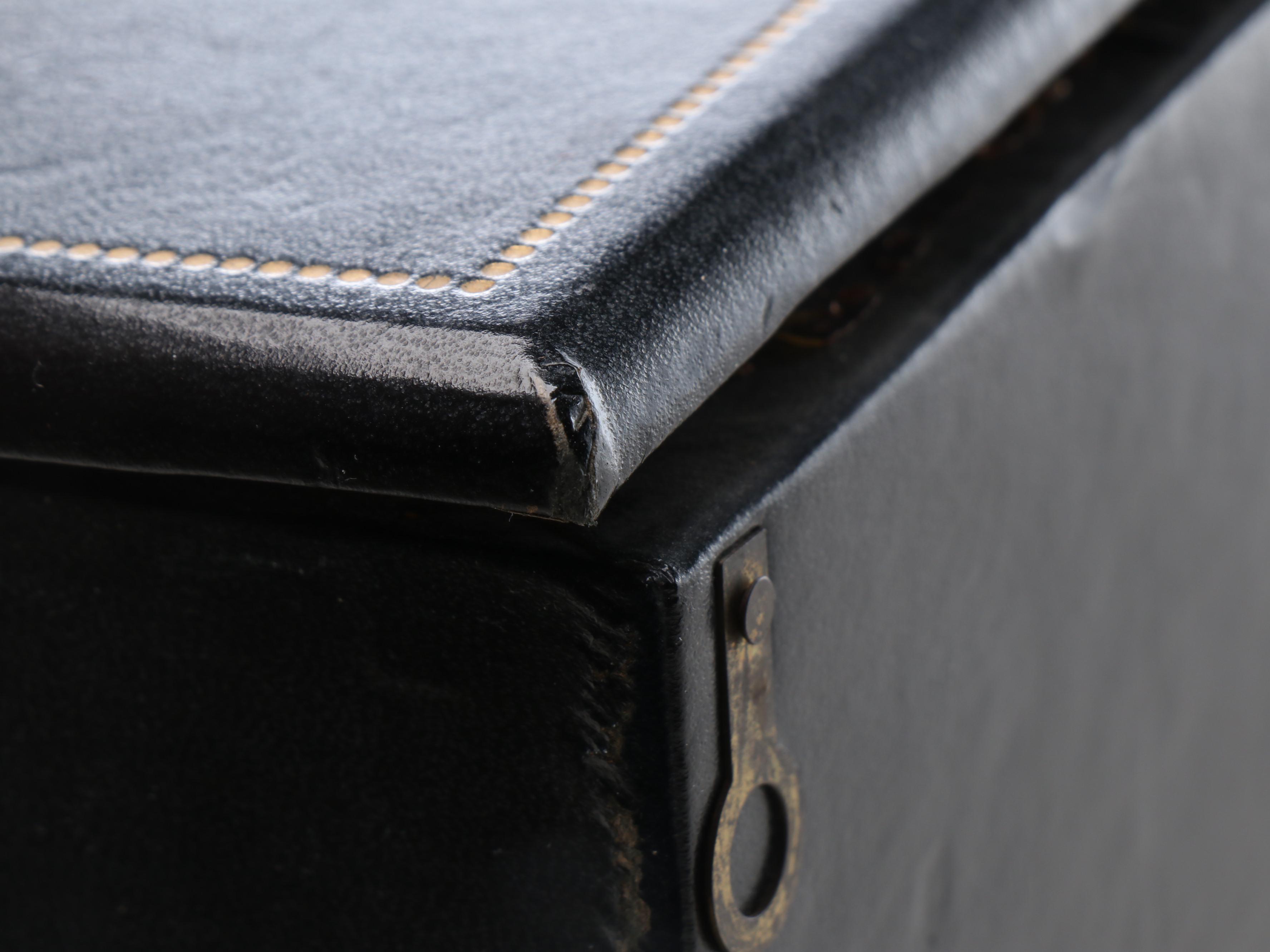 Alligator Leather Shelved Storage Box with Jewelry Box and Woven Wicker Basket