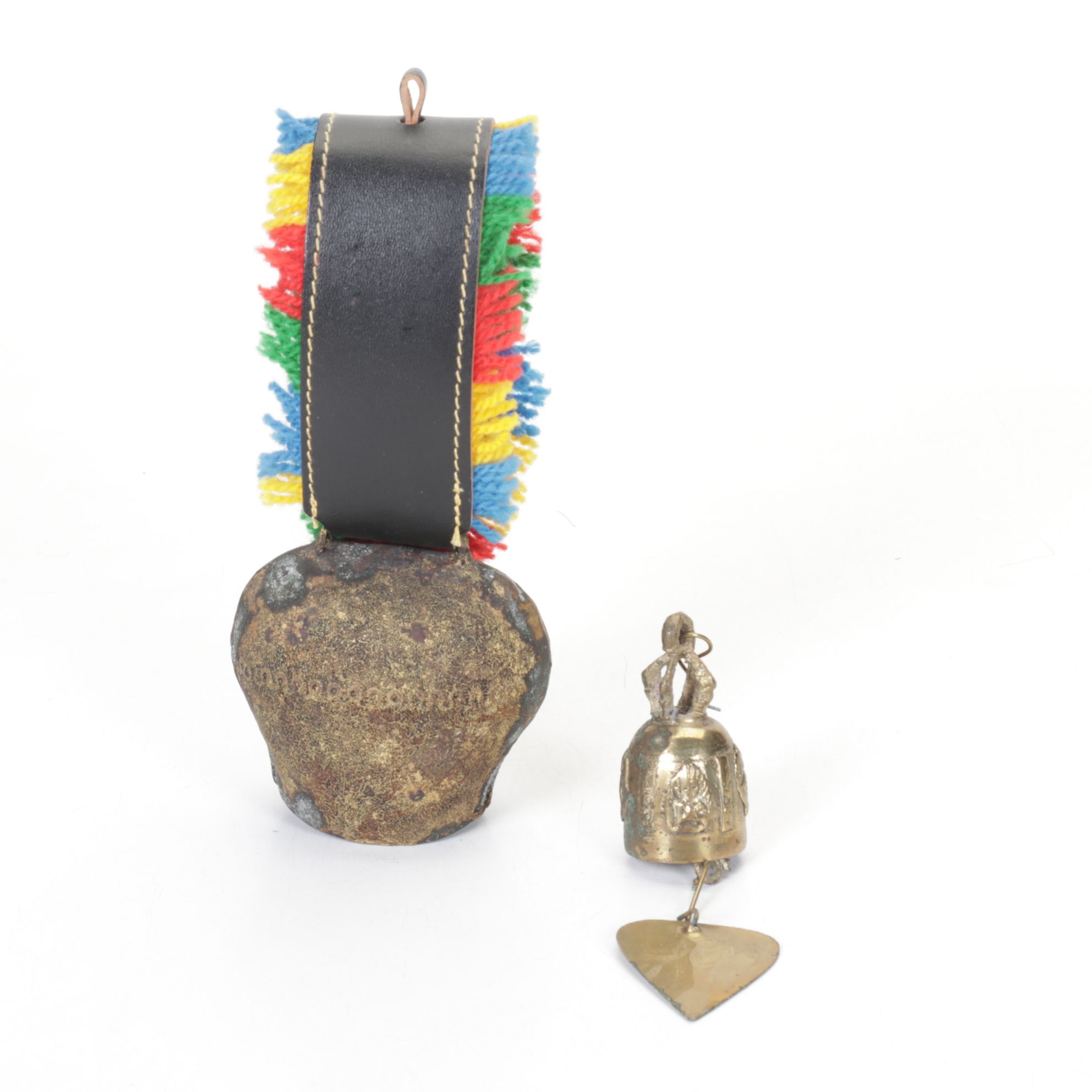 Swiss Cow Bell with Turtle & Forg Miniature Figurines
