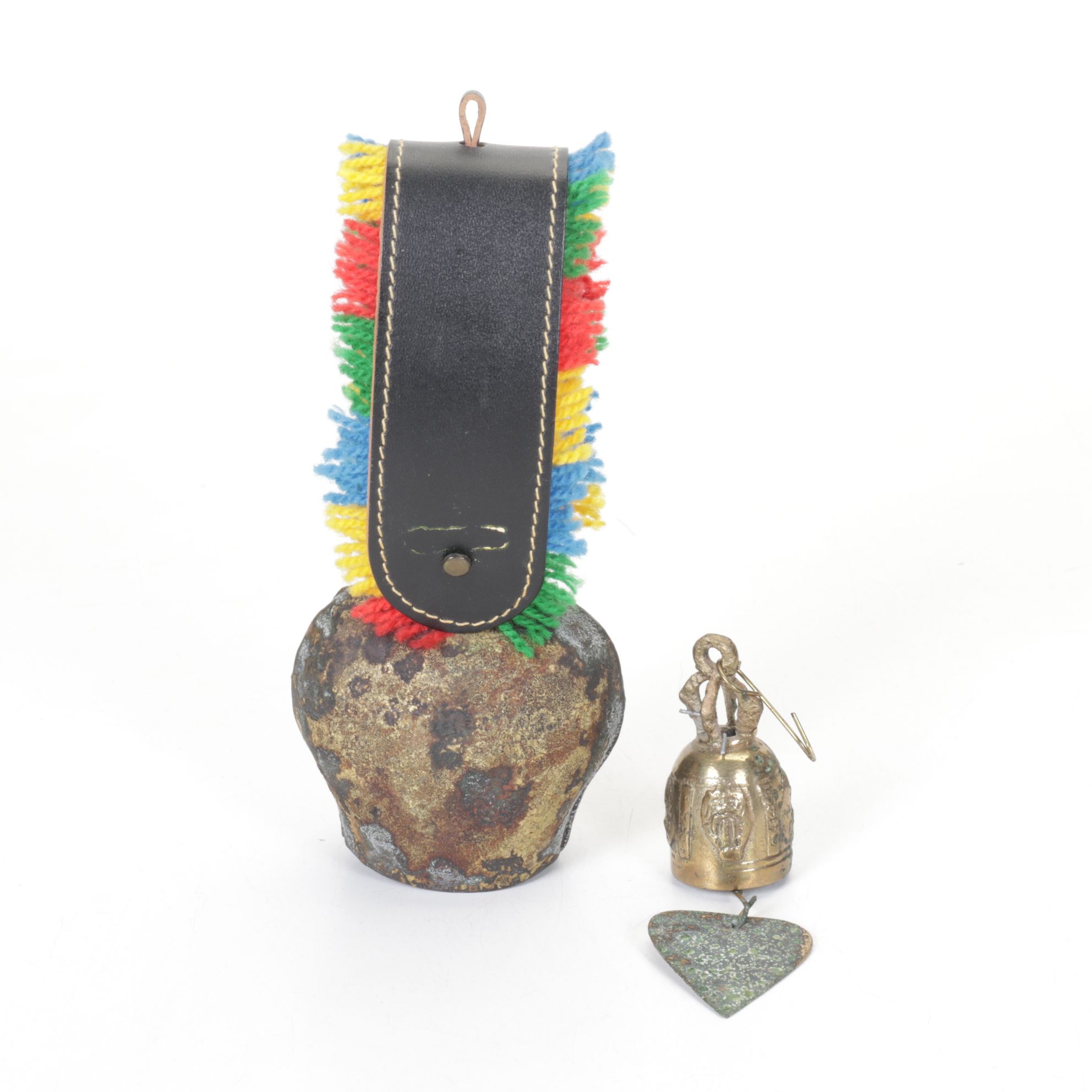 Swiss Cow Bell with Turtle & Forg Miniature Figurines