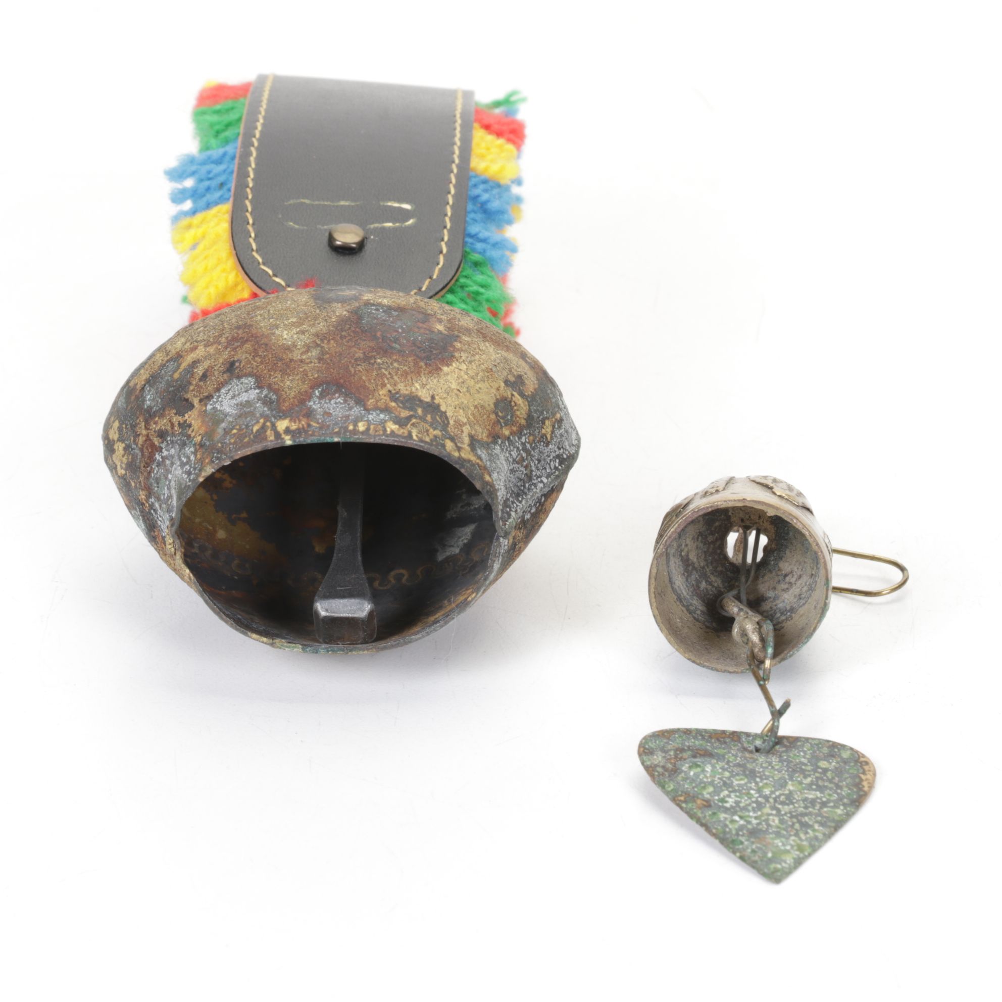 Swiss Cow Bell with Turtle & Forg Miniature Figurines