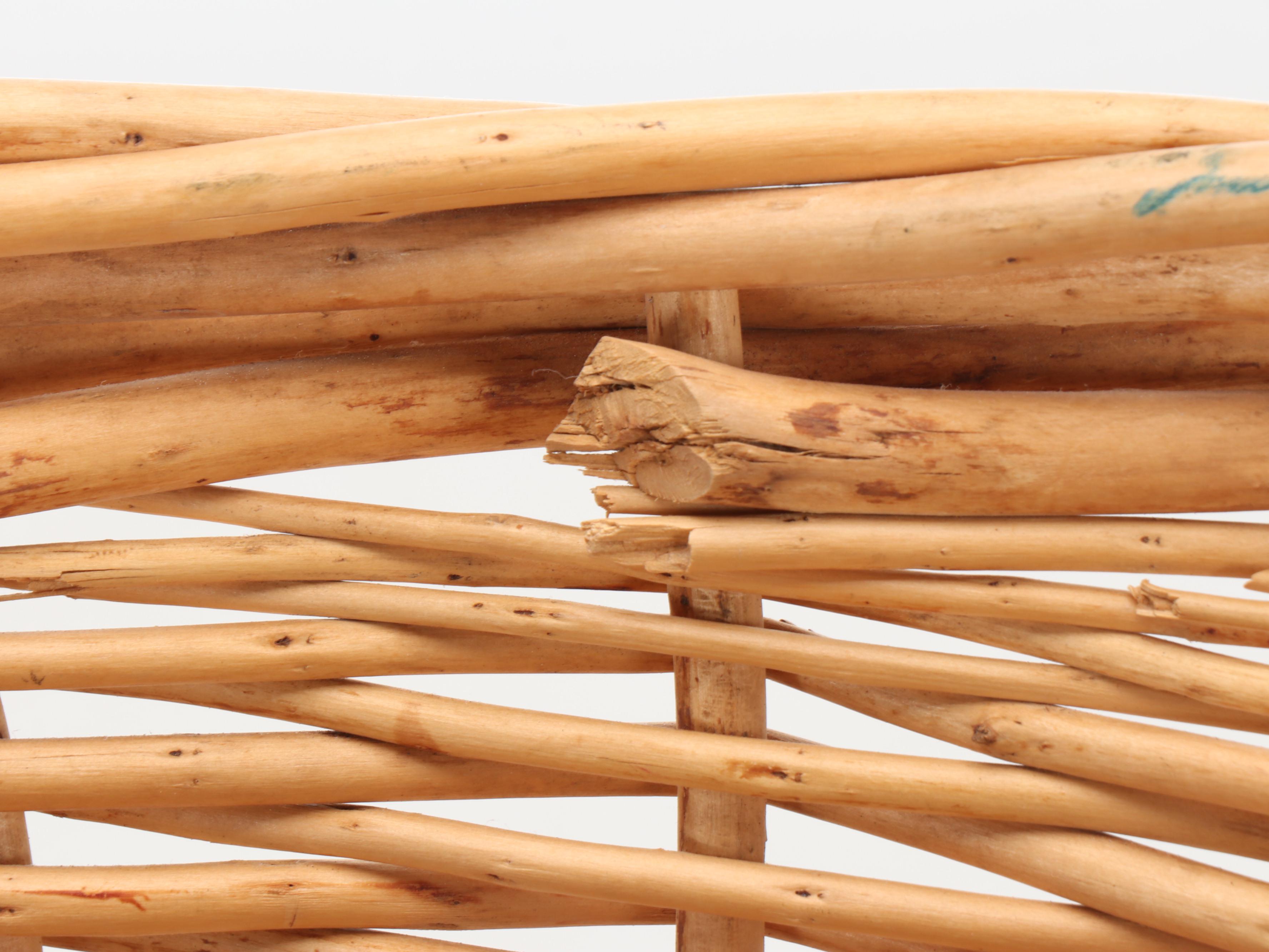 Alligator Leather Shelved Storage Box with Jewelry Box and Woven Wicker Basket