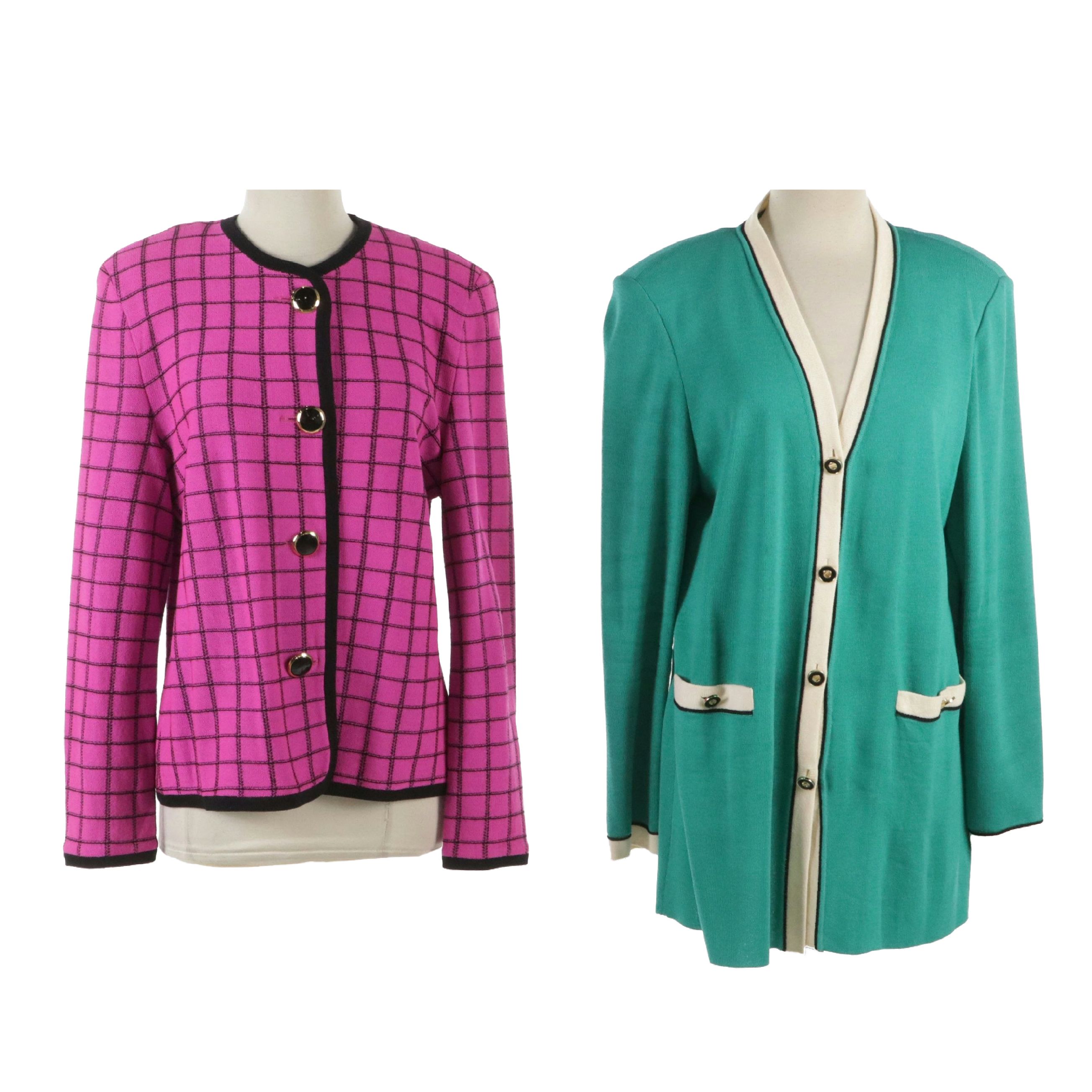 St. John Collection Single Breasted Cardigan and Button Front Jacket