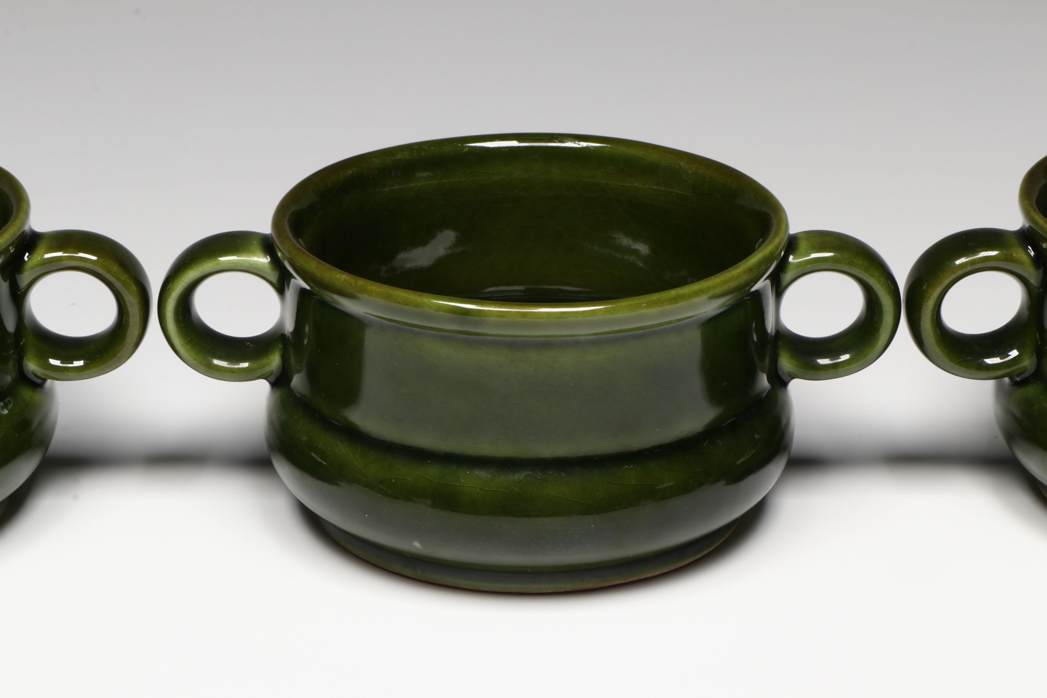 Waechtersbach Ceramic Lug Bowls with Saucers, Mid to Late 20th Century