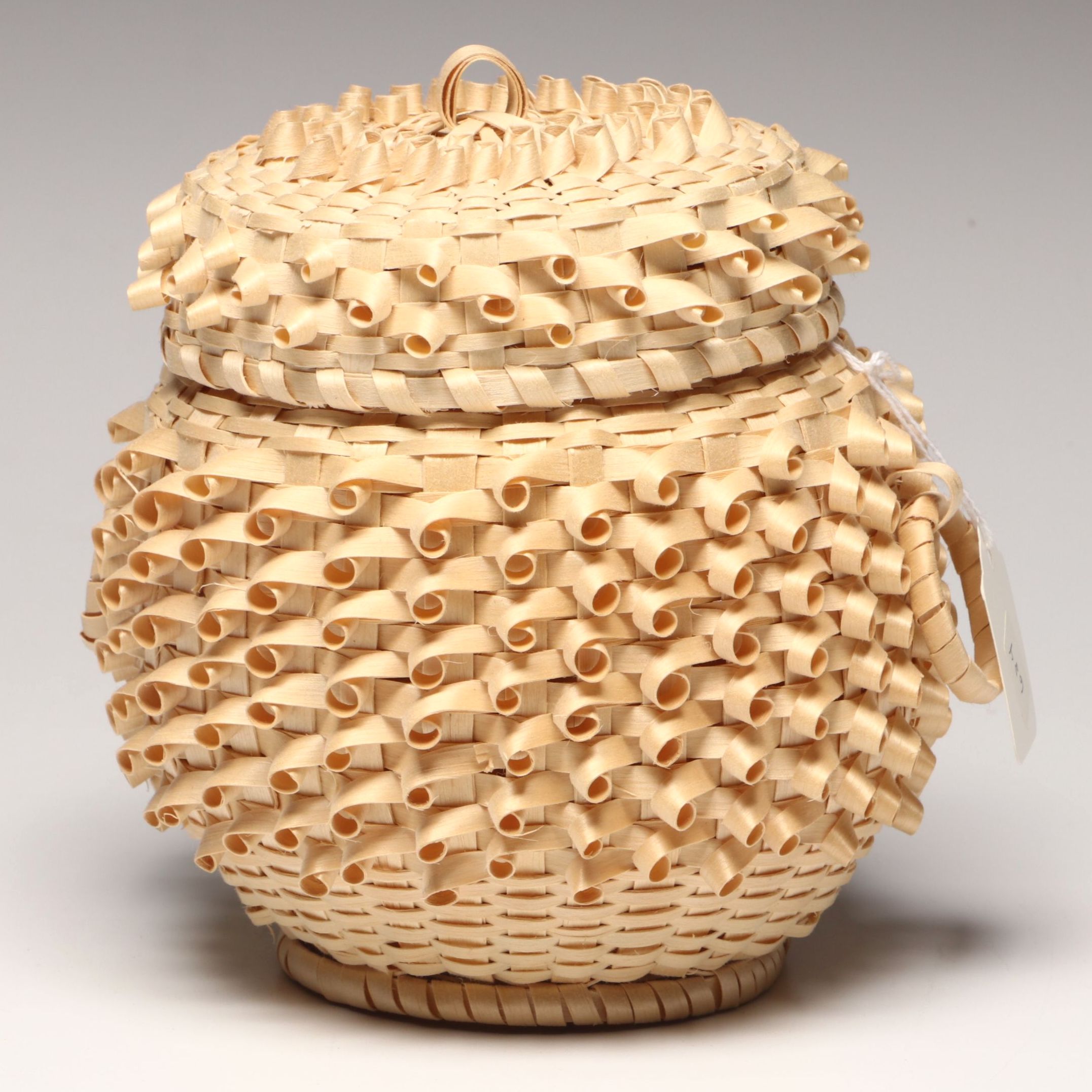 Katie Sickles Oneida Handwoven Black Ash Basketry Vessel